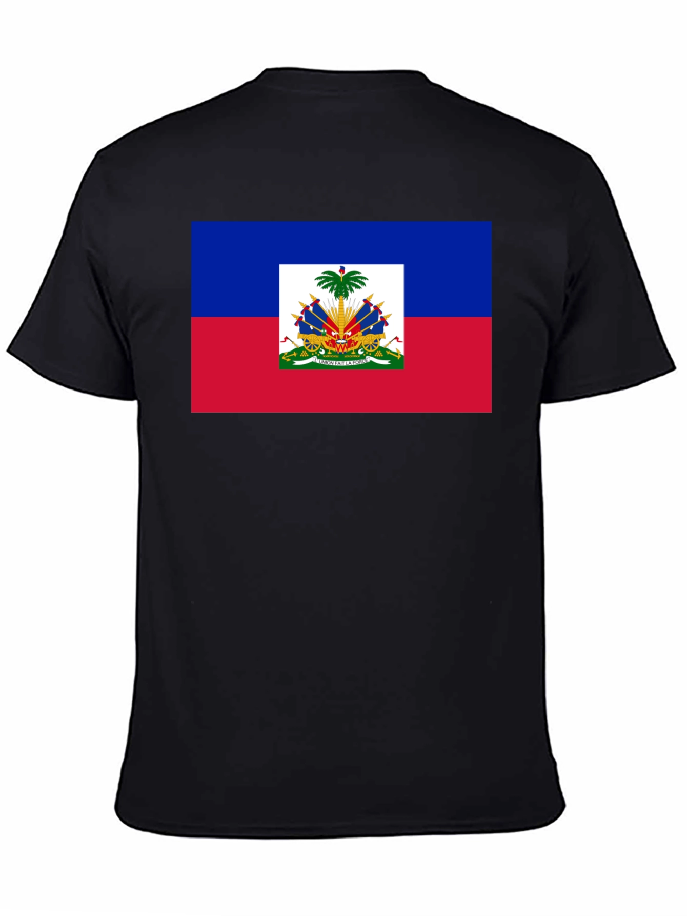 Haiti Flag Graphic T-Shirt - Black