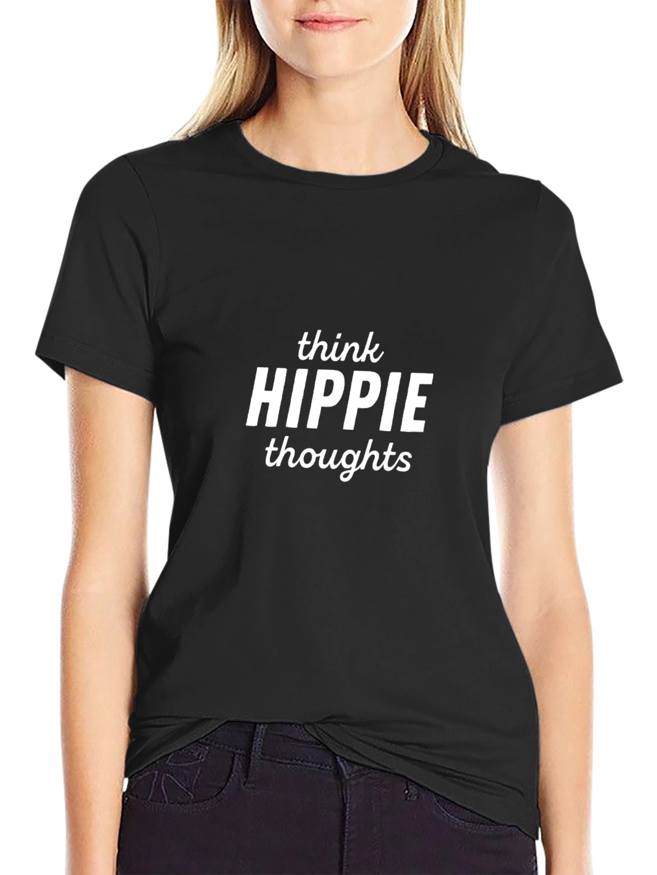 Think Hippie Thoughts Black T-Shirt