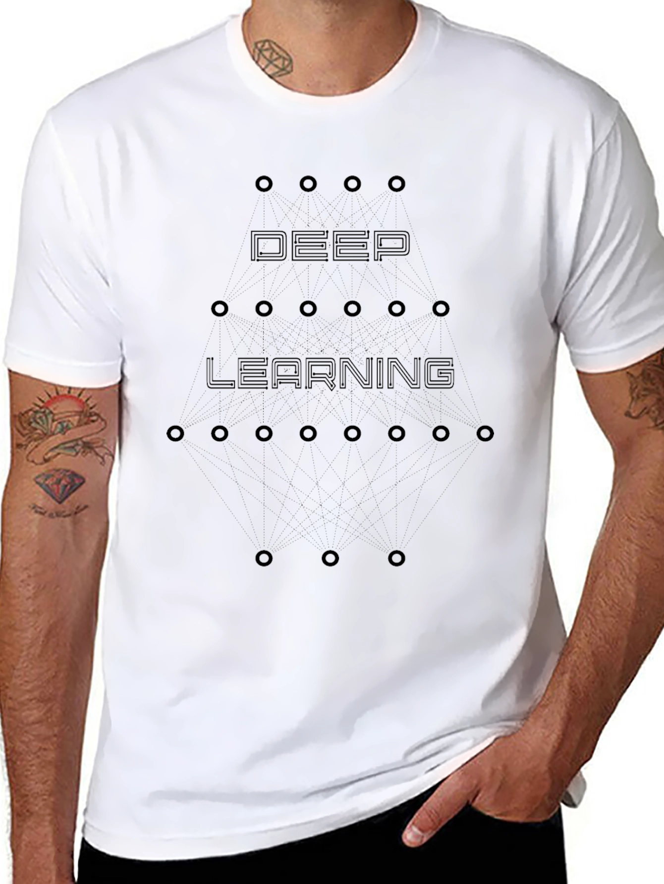 Deep Learning Graphic Tee - Modern Black T-Shirt