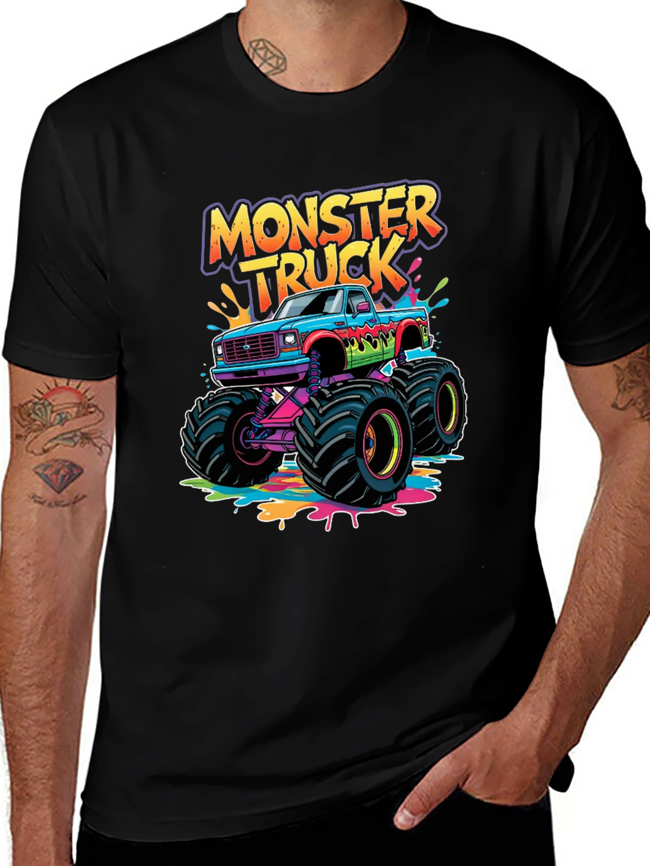 Monster Truck Graphic Black T-Shirt