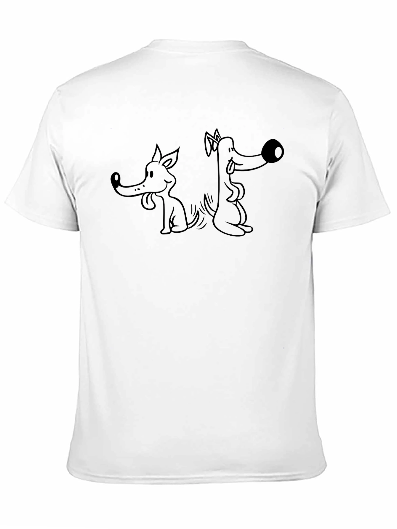 Funny Dog Cartoon Graphic Black T-Shirt