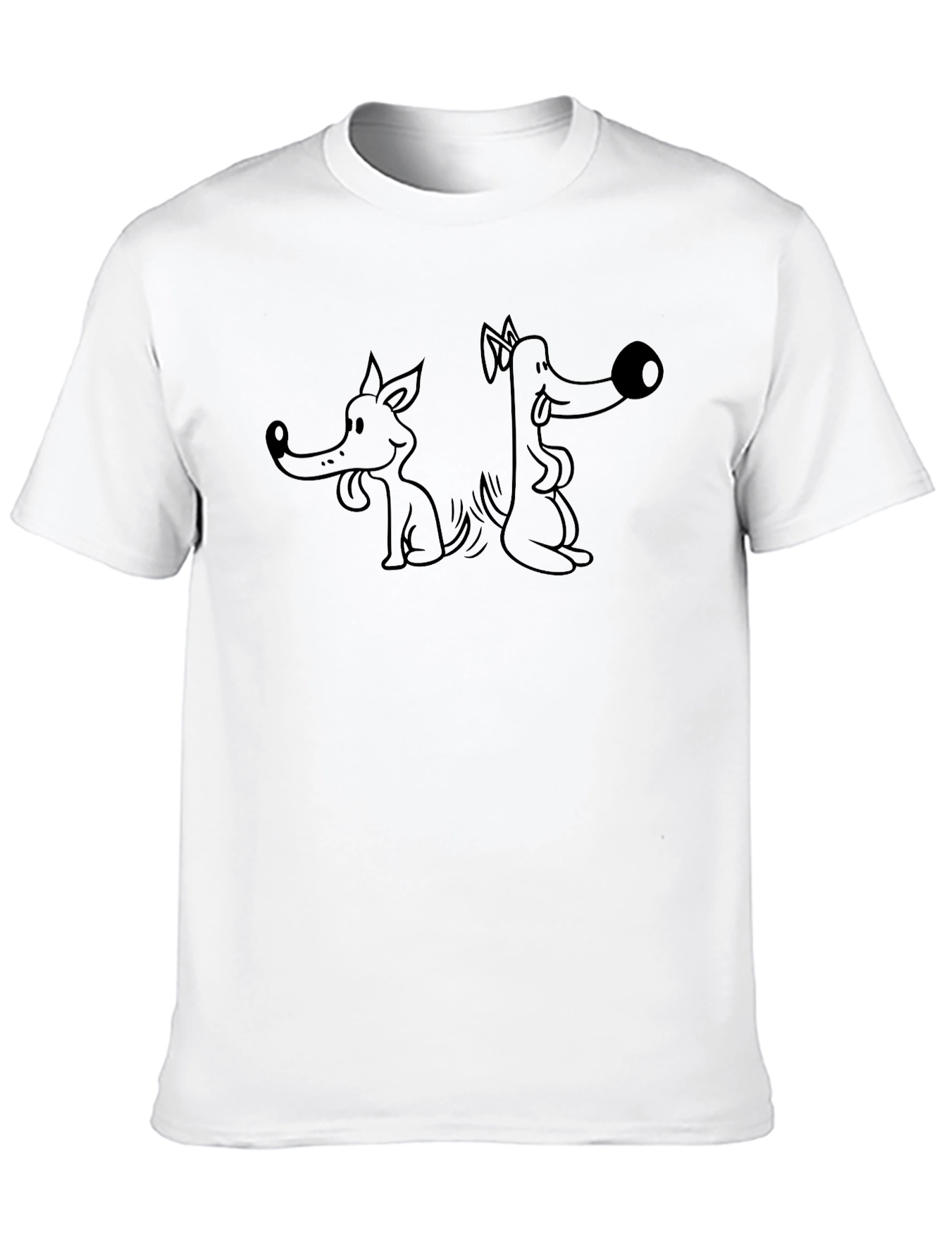 Funny Dog Cartoon Graphic Black T-Shirt