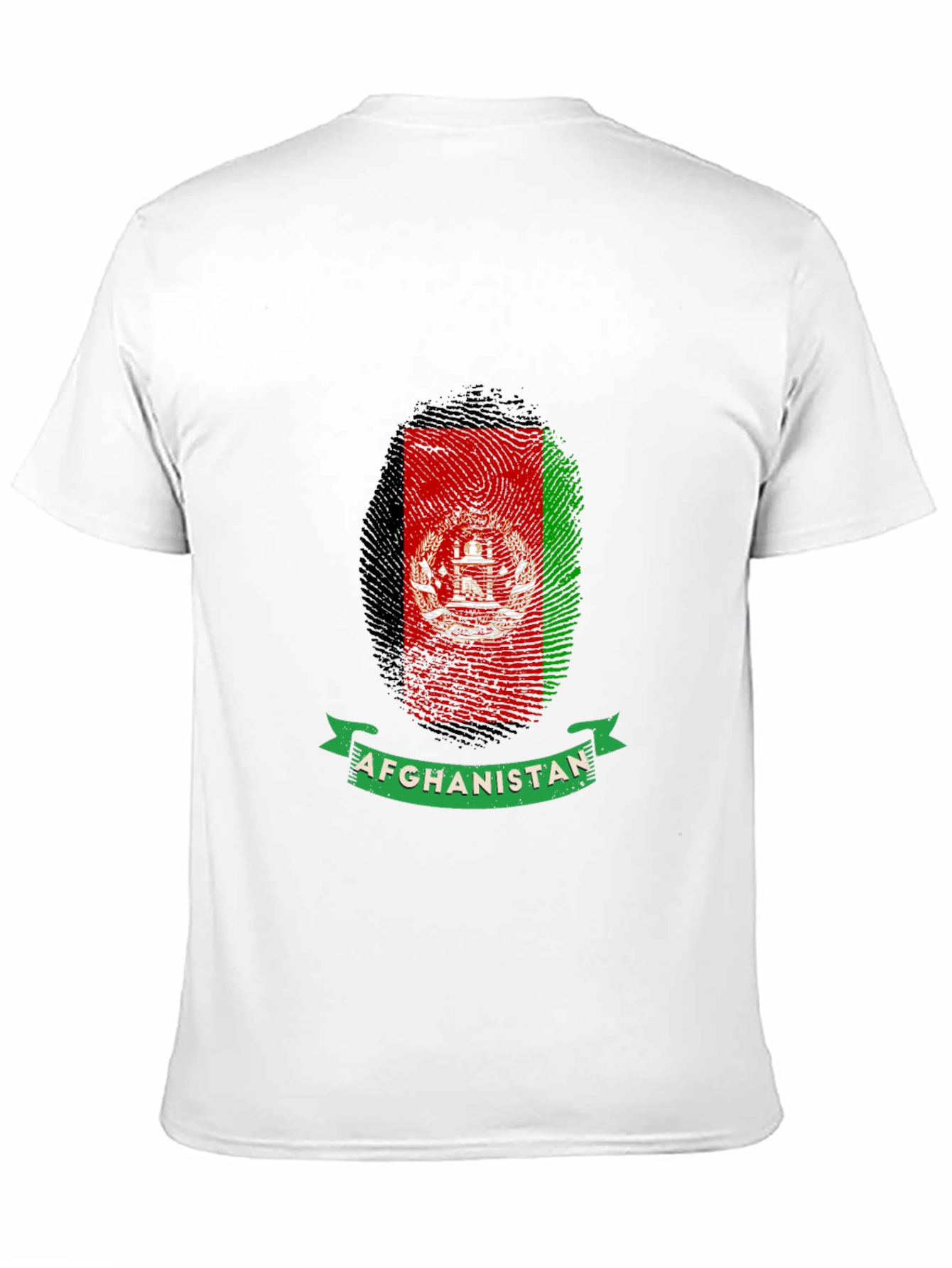 Afghanistan Flag Fingerprint Graphic T-Shirt
