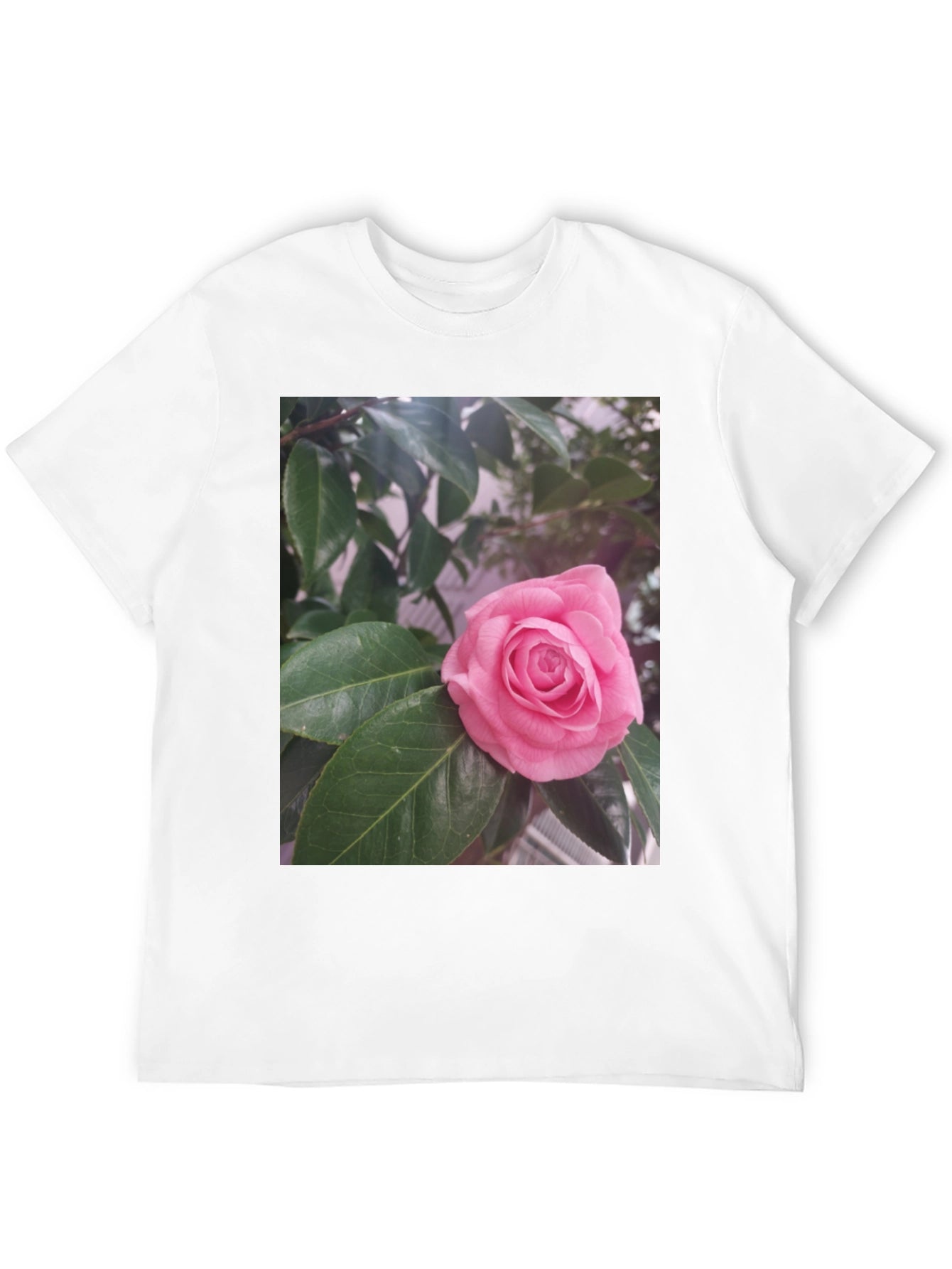 Floral Graphic Tee - Pink Rose Blossom Print