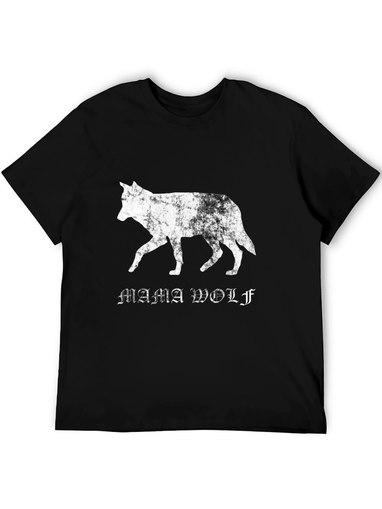 Mama Wolf Graphic T-Shirt - Distressed Style