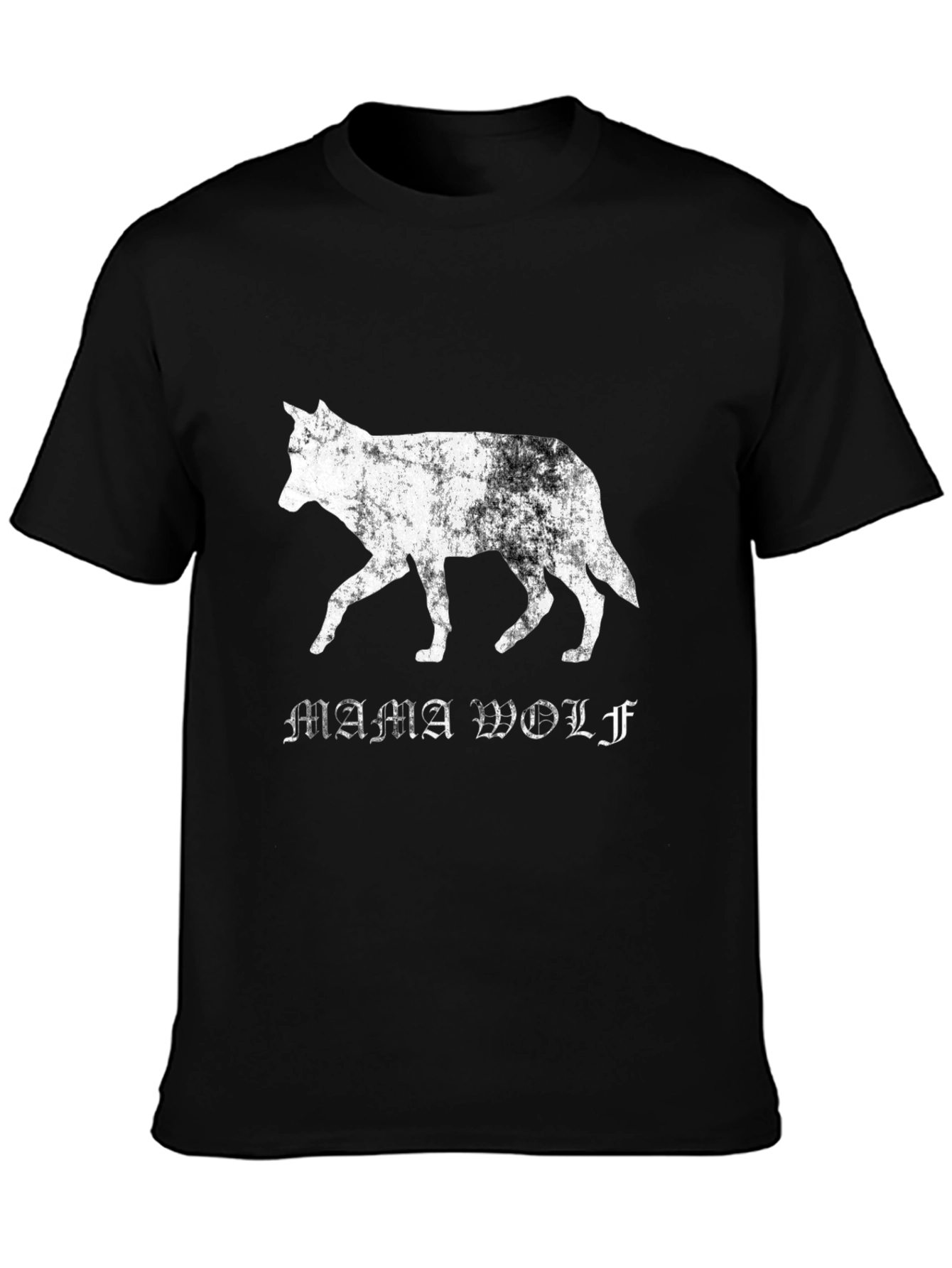 Mama Wolf Graphic T-Shirt - Distressed Style