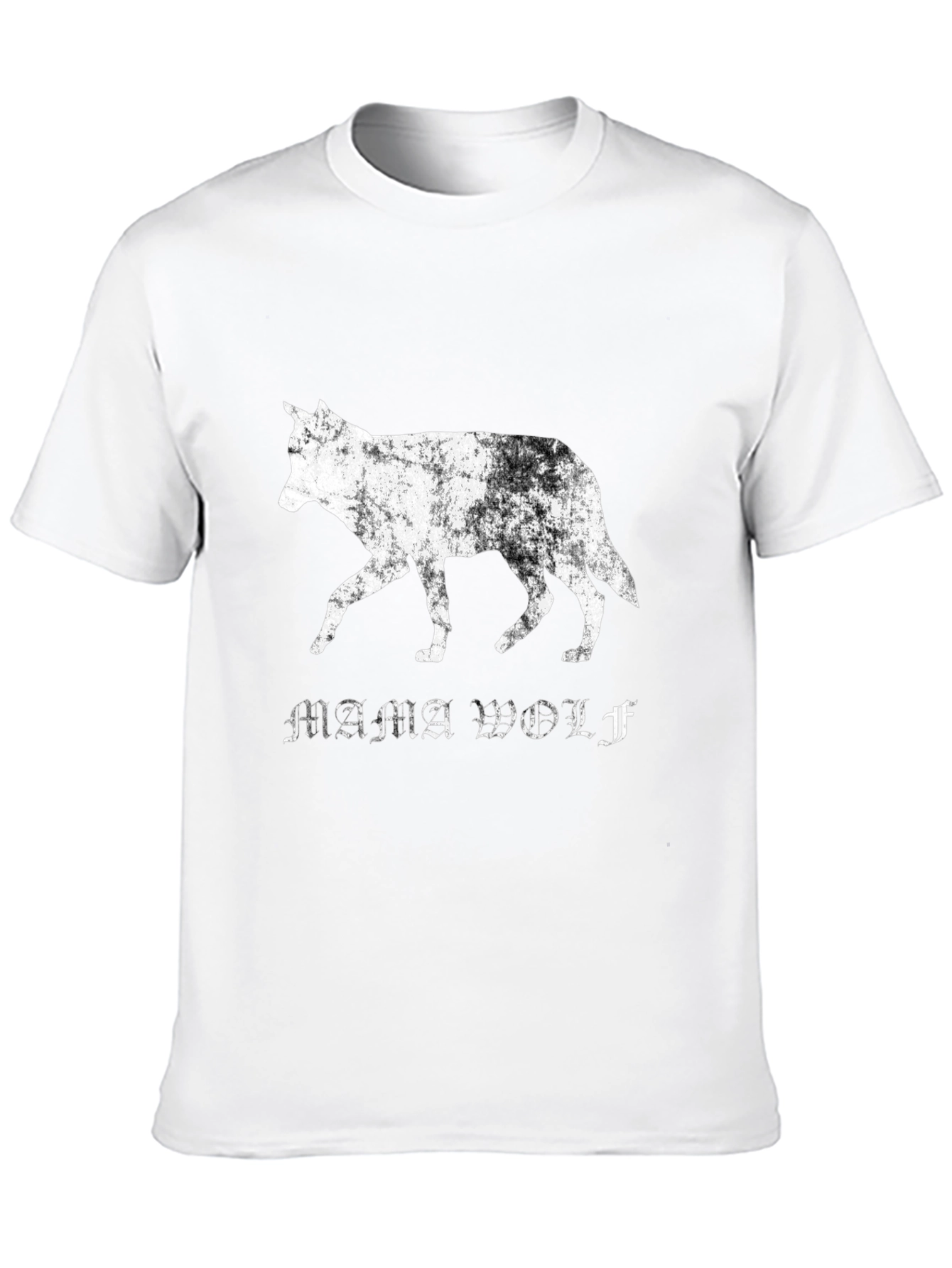 Mama Wolf Graphic T-Shirt - Distressed Style