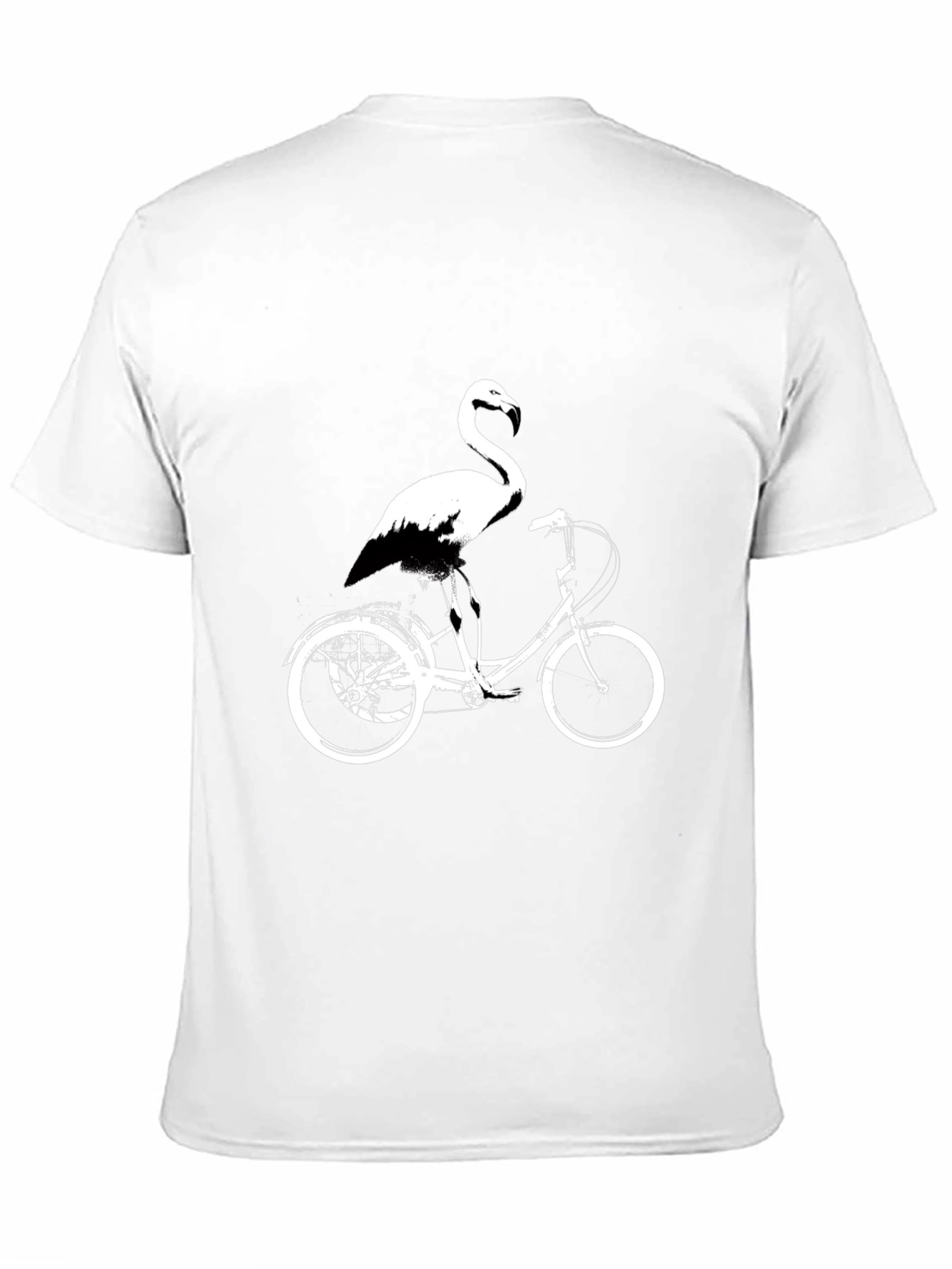 Flamingo on Bike Graphic Tee - Black Cotton Shirt