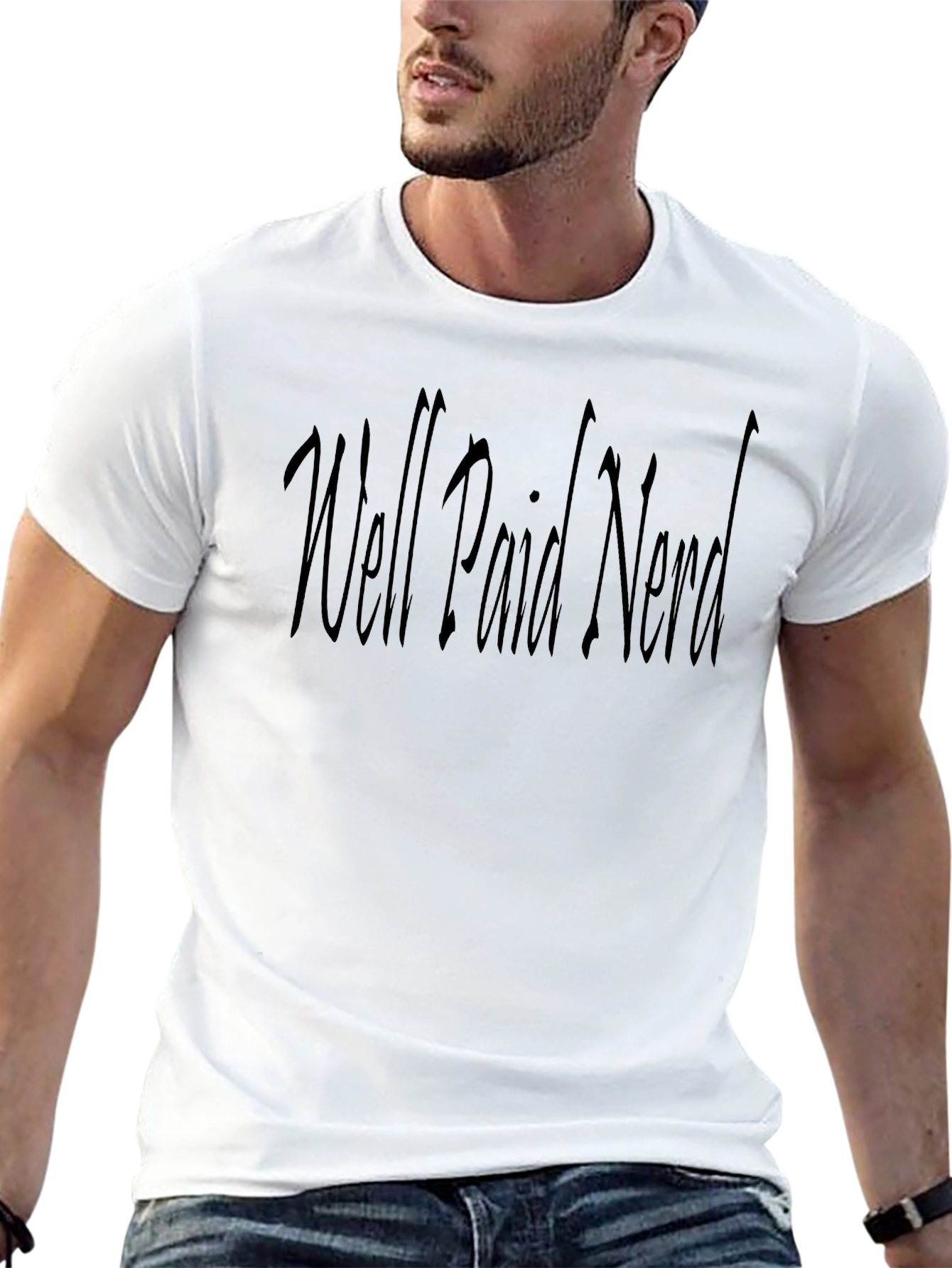 Well Paid Nerd T-Shirt - Black Crew Neck Tee