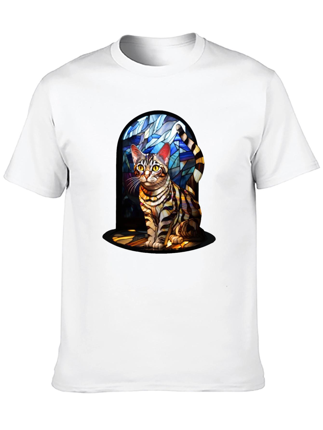 Stained Glass Bengal Cat T-Shirt
