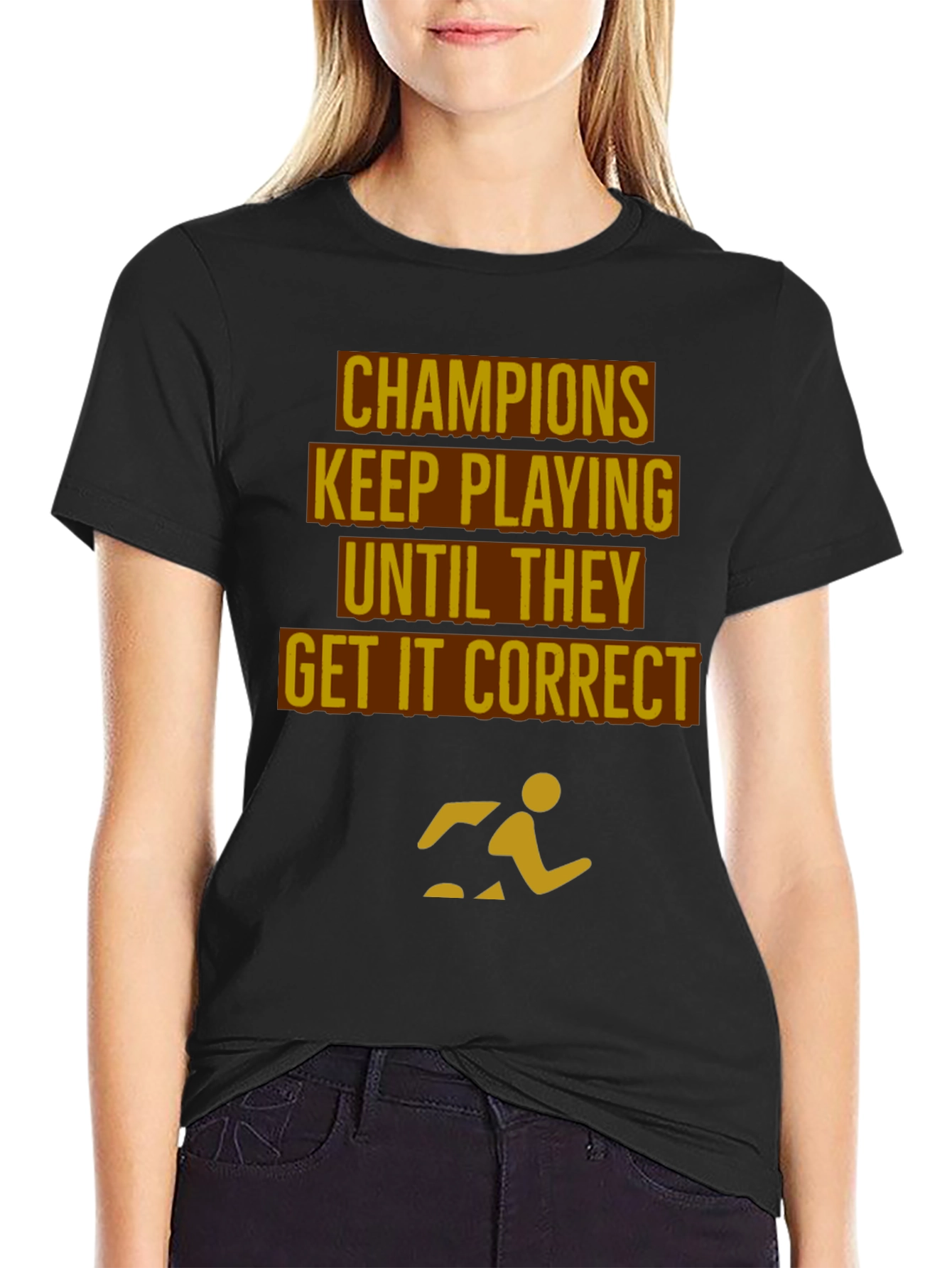 Champions Motivational Black T-Shirt