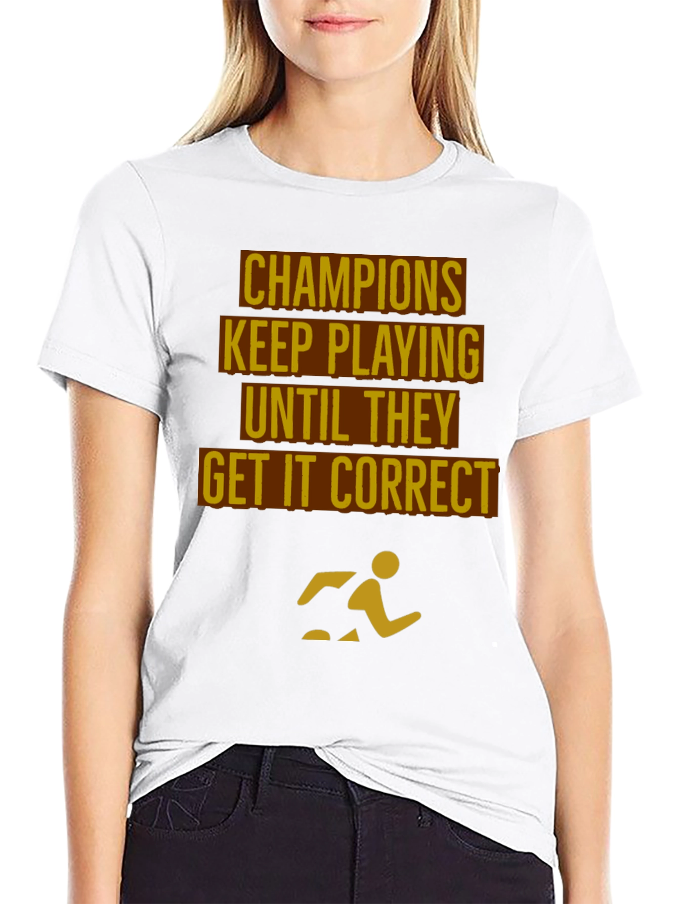 Champions Motivational Black T-Shirt