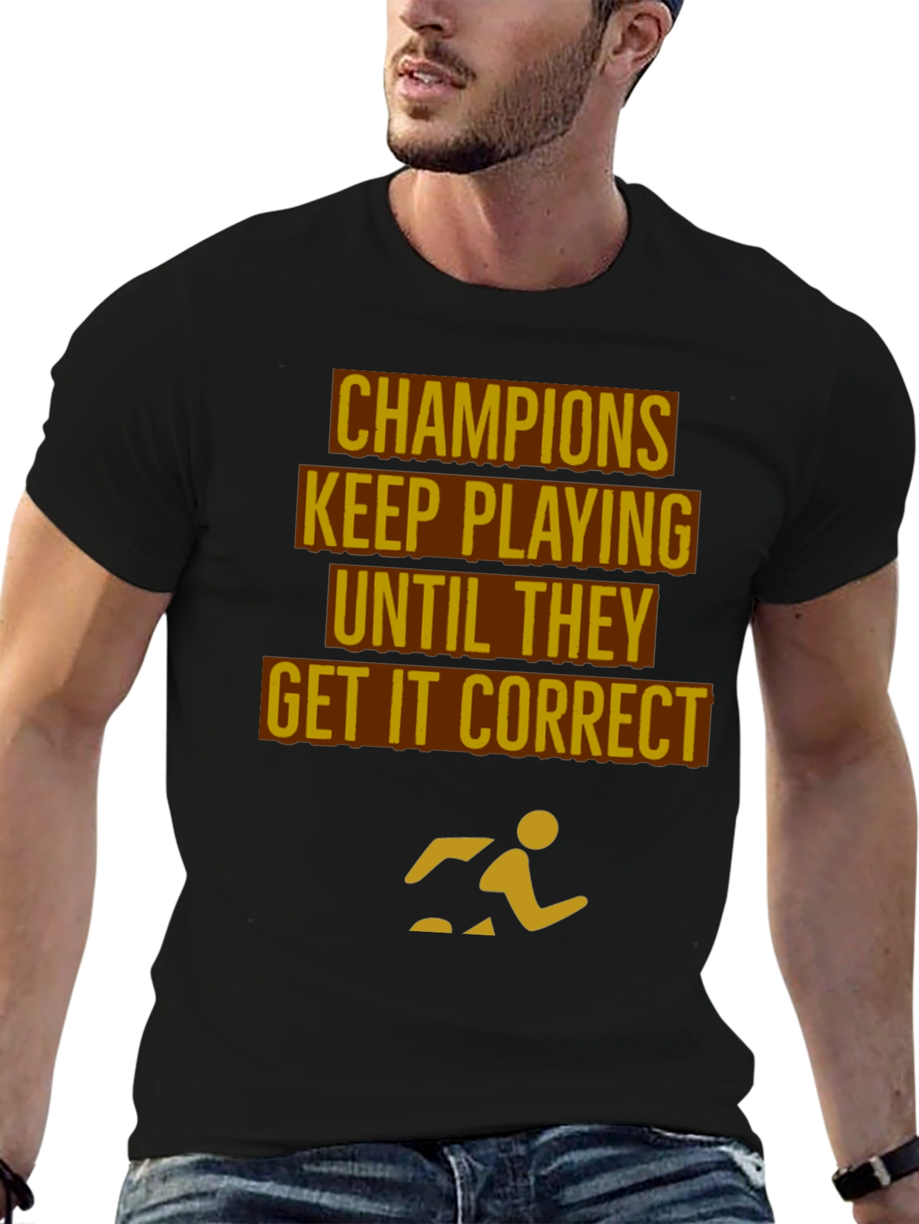 Champions Motivational Black T-Shirt