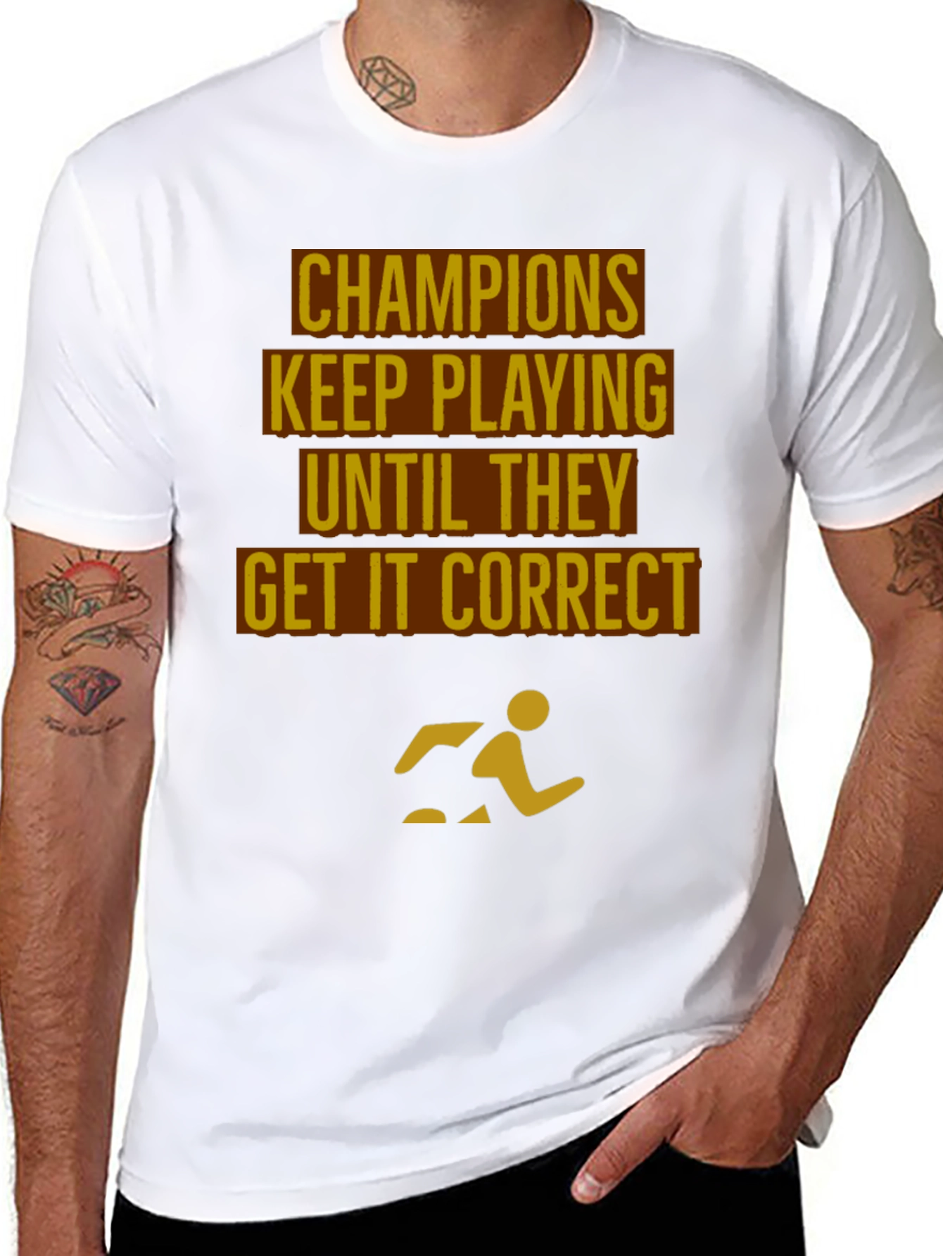 Champions Motivational Black T-Shirt