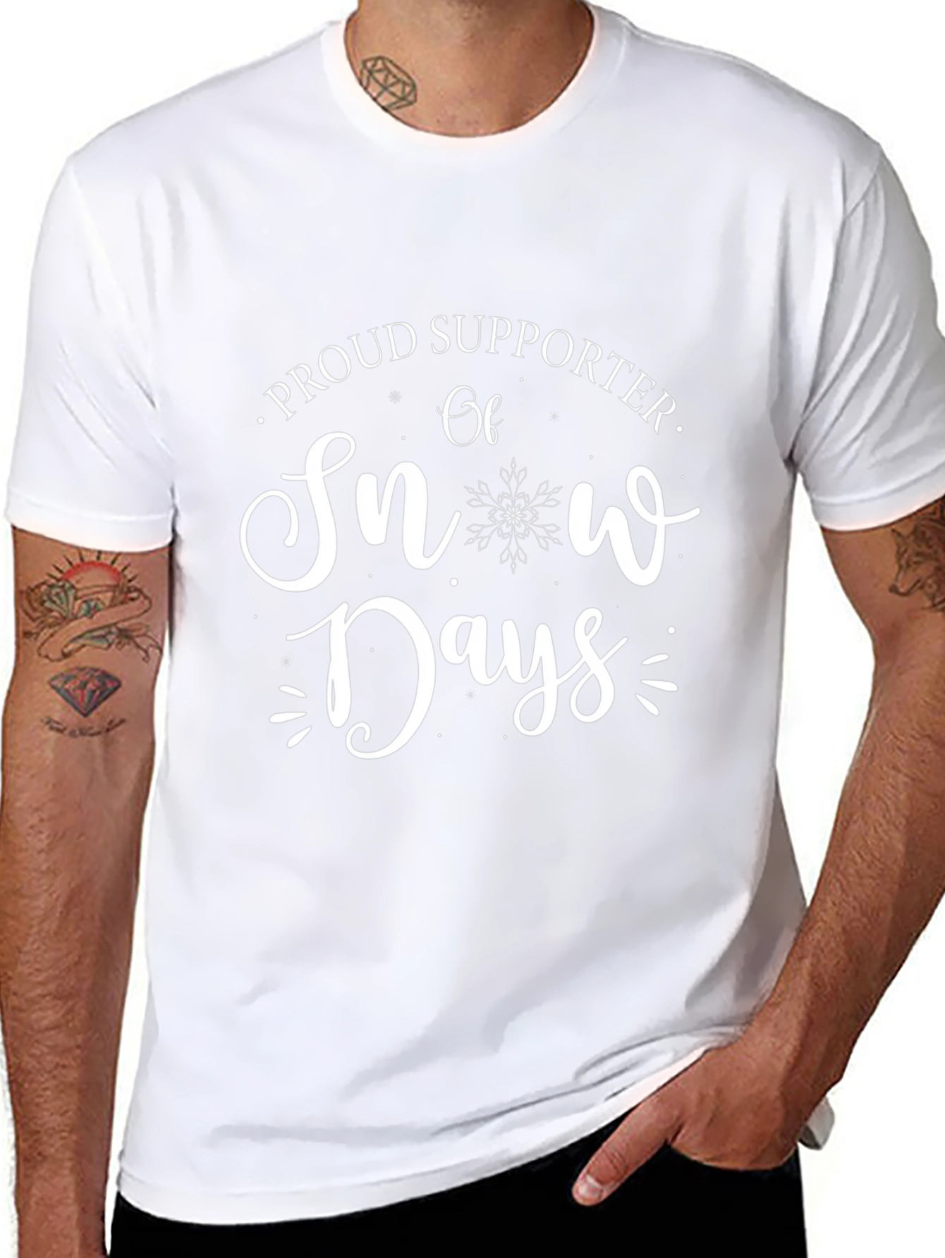 Proud Supporter of Snow Days Black Graphic T-Shirt