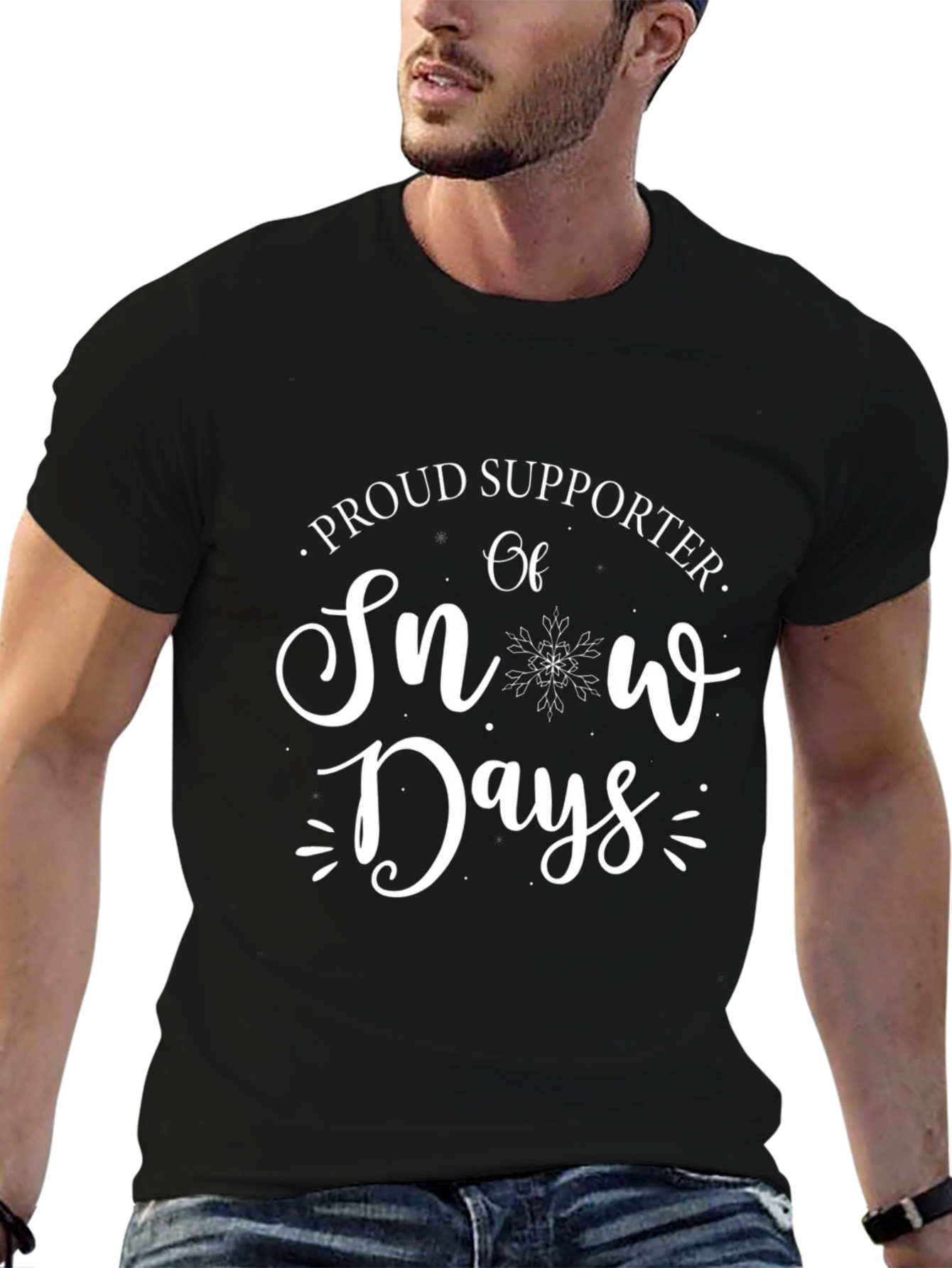 Proud Supporter of Snow Days Black Graphic T-Shirt