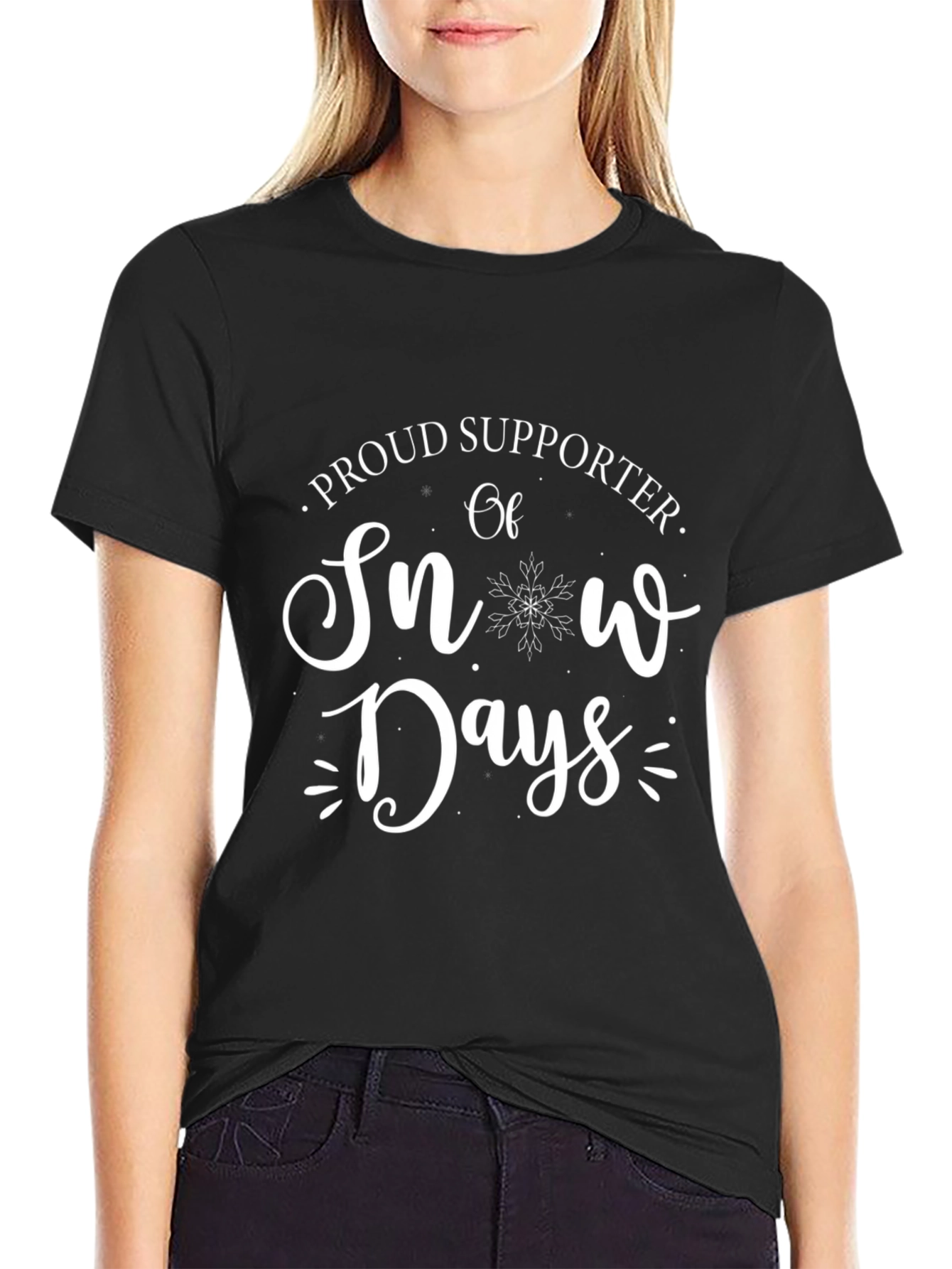 Proud Supporter of Snow Days Black Graphic T-Shirt