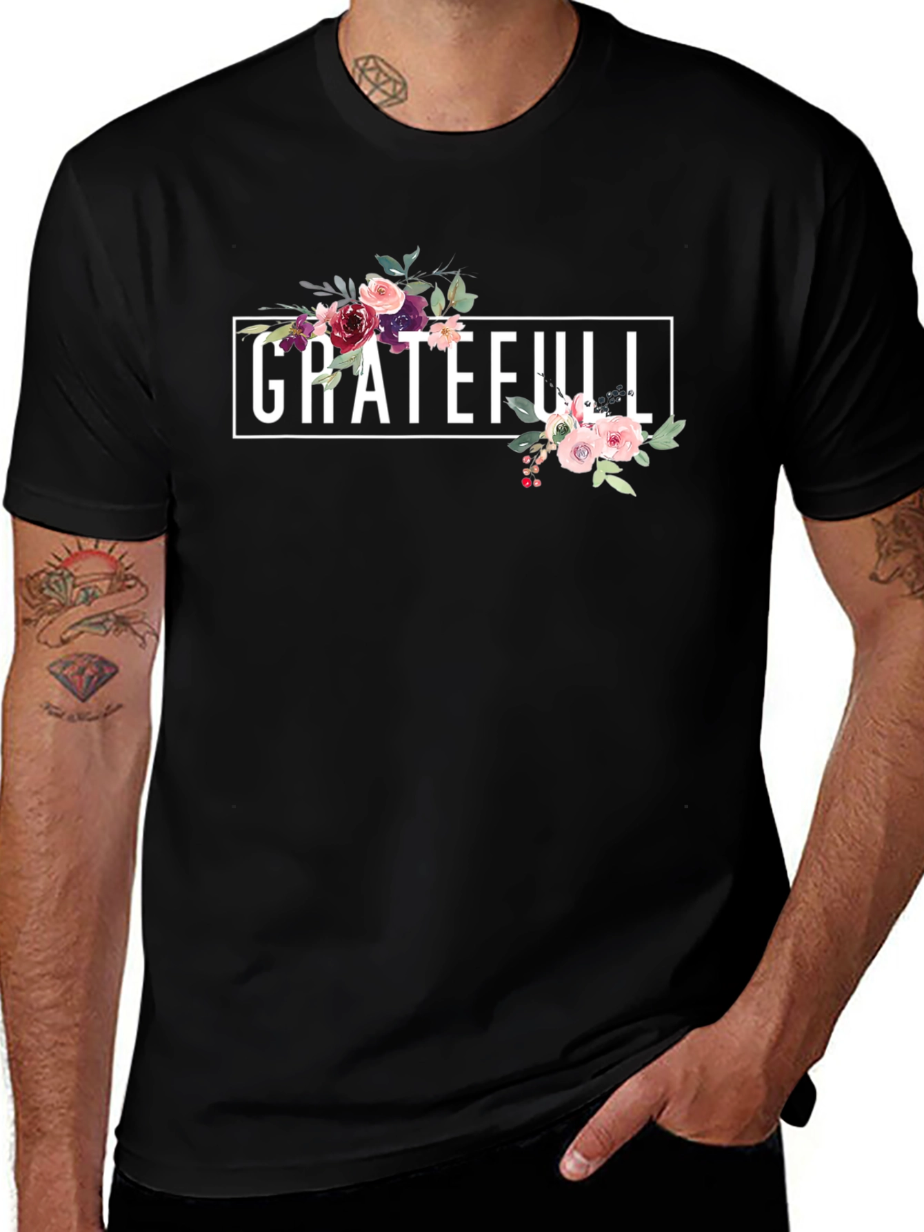 Grateful Floral T-Shirt - Stylish & Comfortable