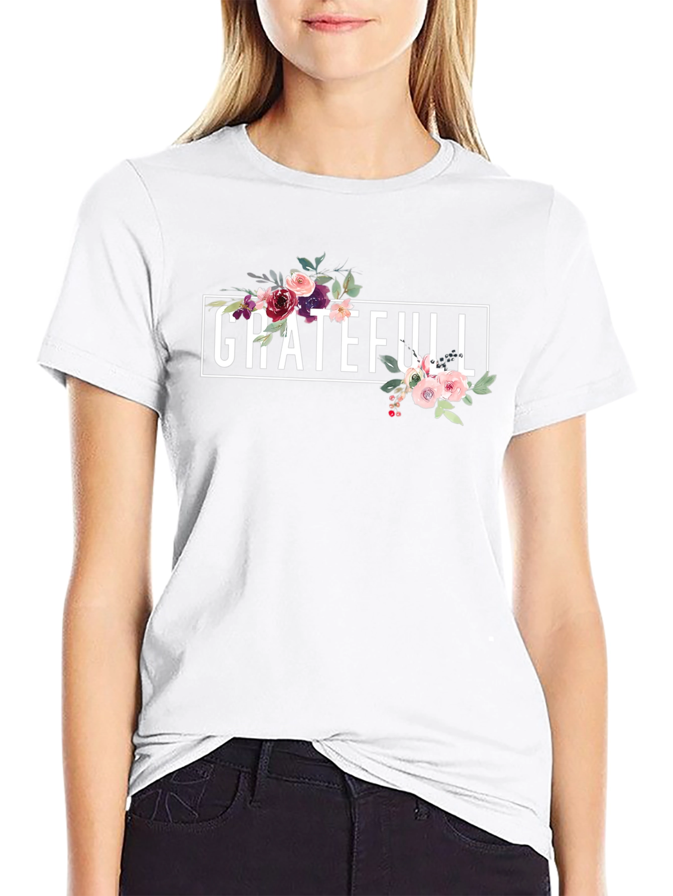 Grateful Floral T-Shirt - Stylish & Comfortable