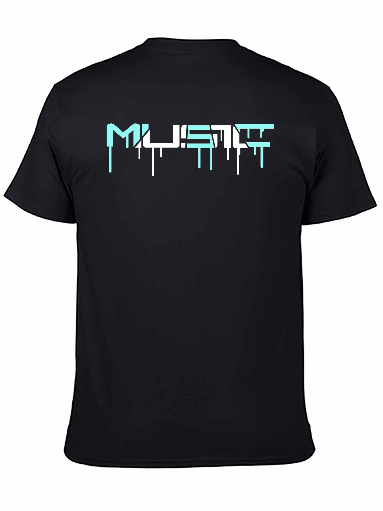 Mens Black Graphic Tee - MUSTTF Design