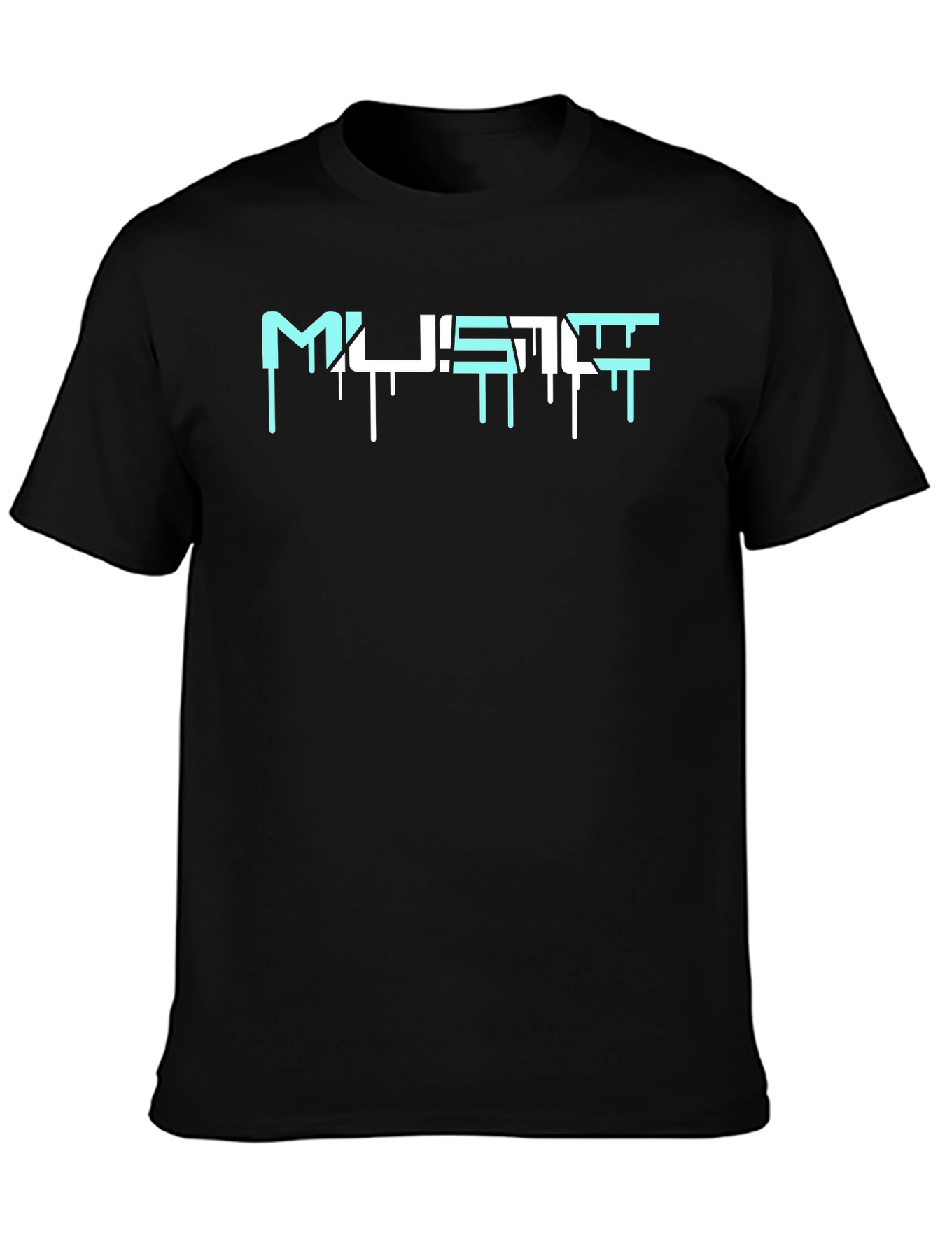 Mens Black Graphic Tee - MUSTTF Design