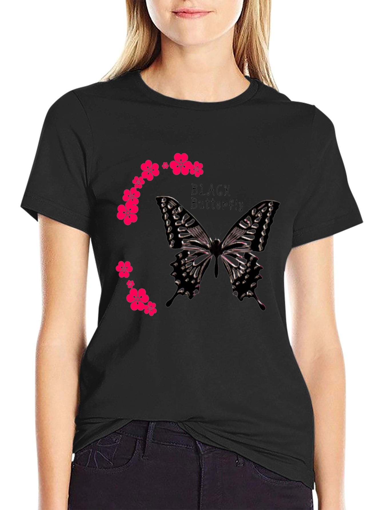 Black Butterfly Graphic Tee