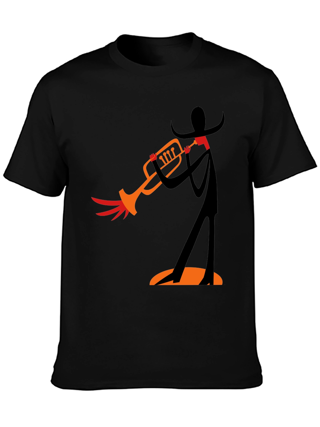 Cool Jazz Musician Graphic Black T-Shirt