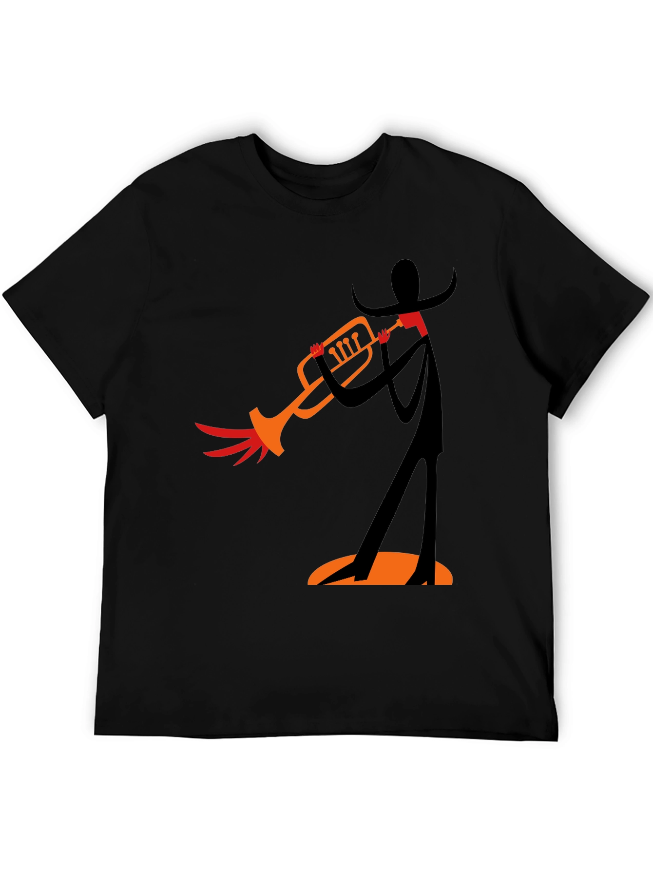 Cool Jazz Musician Graphic Black T-Shirt