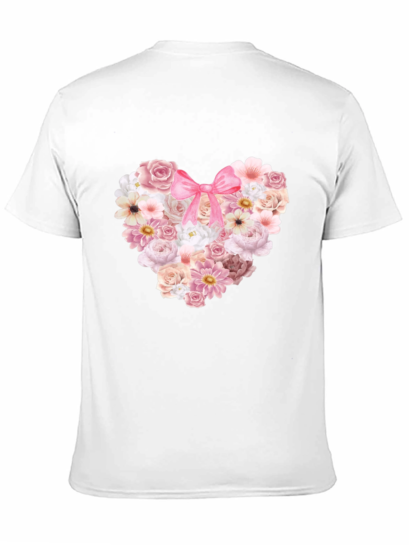 Floral Heart Graphic Tee - Romantic Style
