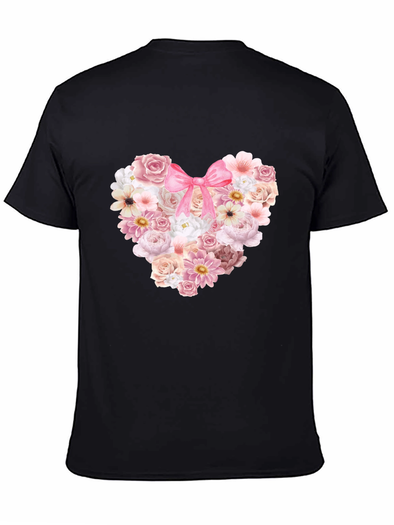 Floral Heart Graphic Tee - Romantic Style