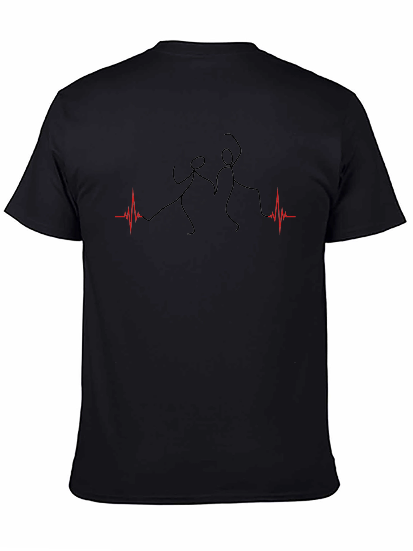 Dancing Heartbeat Graphic Tee - Black
