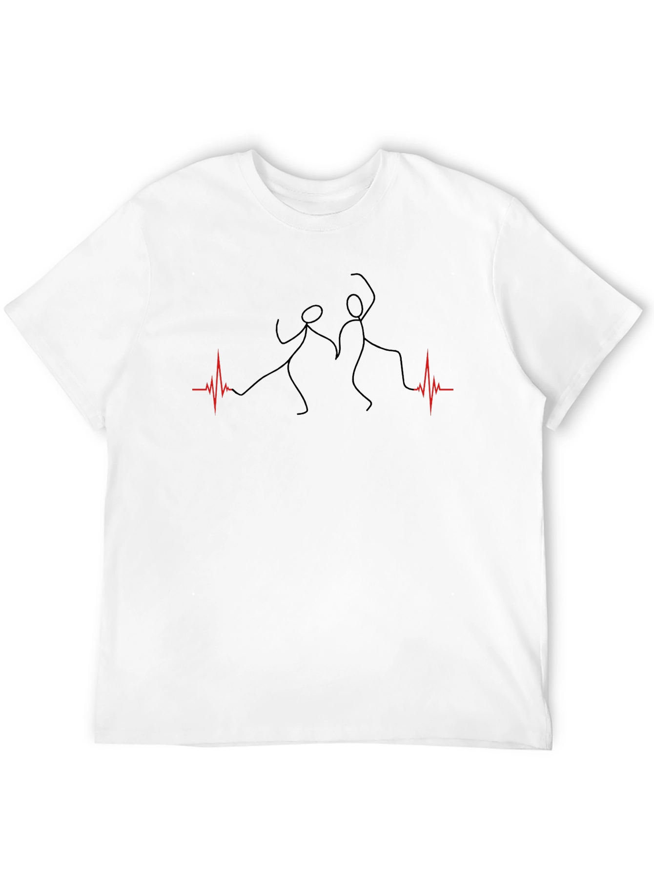 Dancing Heartbeat Graphic Tee - Black
