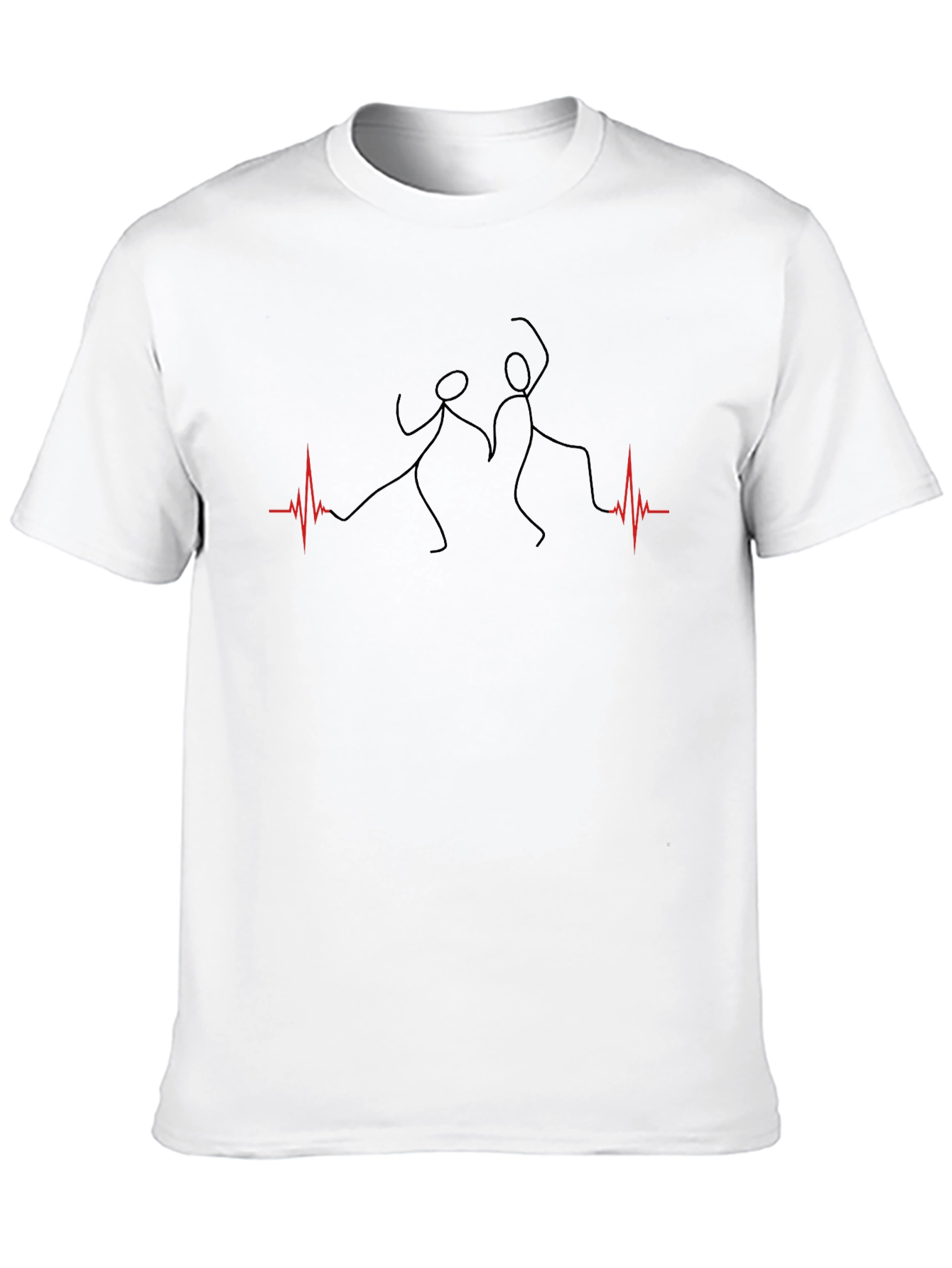 Dancing Heartbeat Graphic Tee - Black