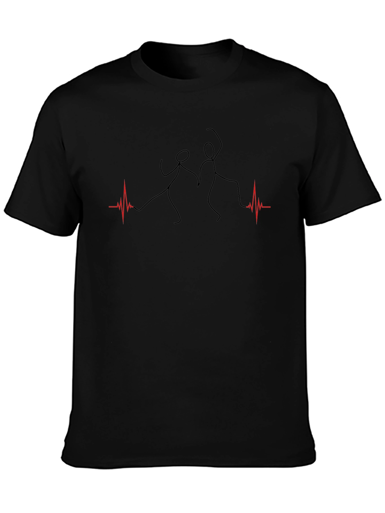 Dancing Heartbeat Graphic Tee - Black