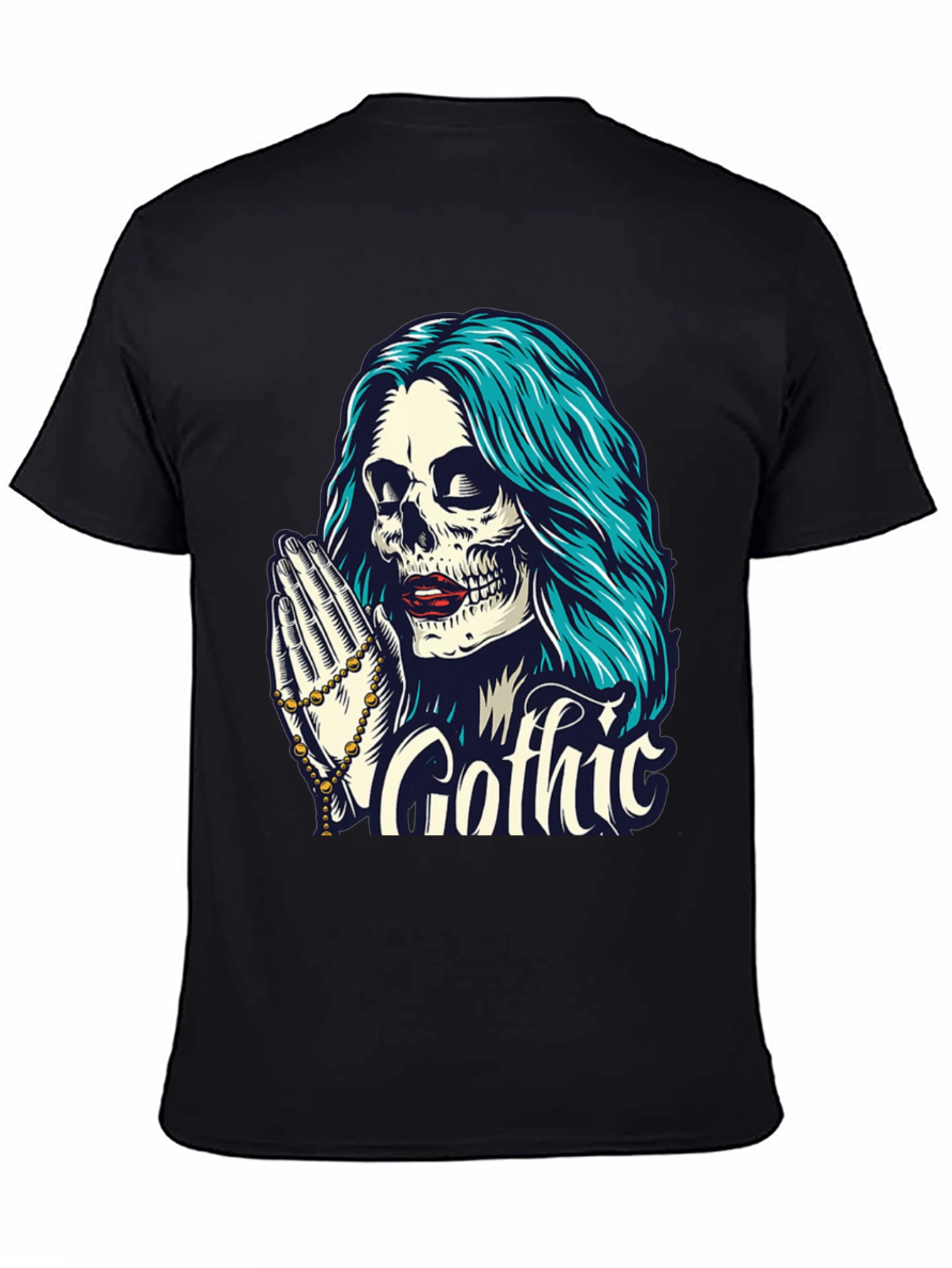 Gothic Skull T-Shirt - Praying Skeleton Tee