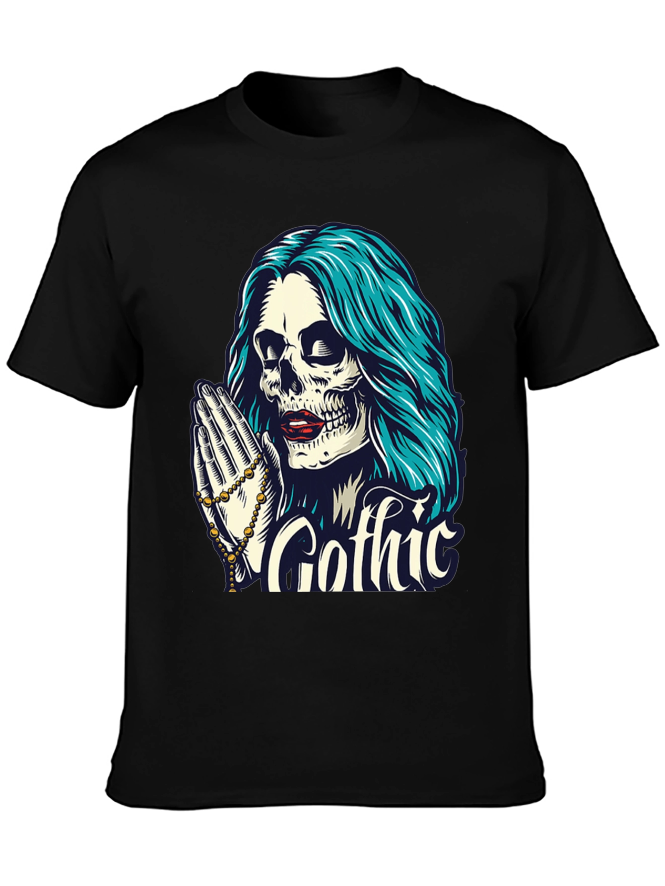 Gothic Skull T-Shirt - Praying Skeleton Tee