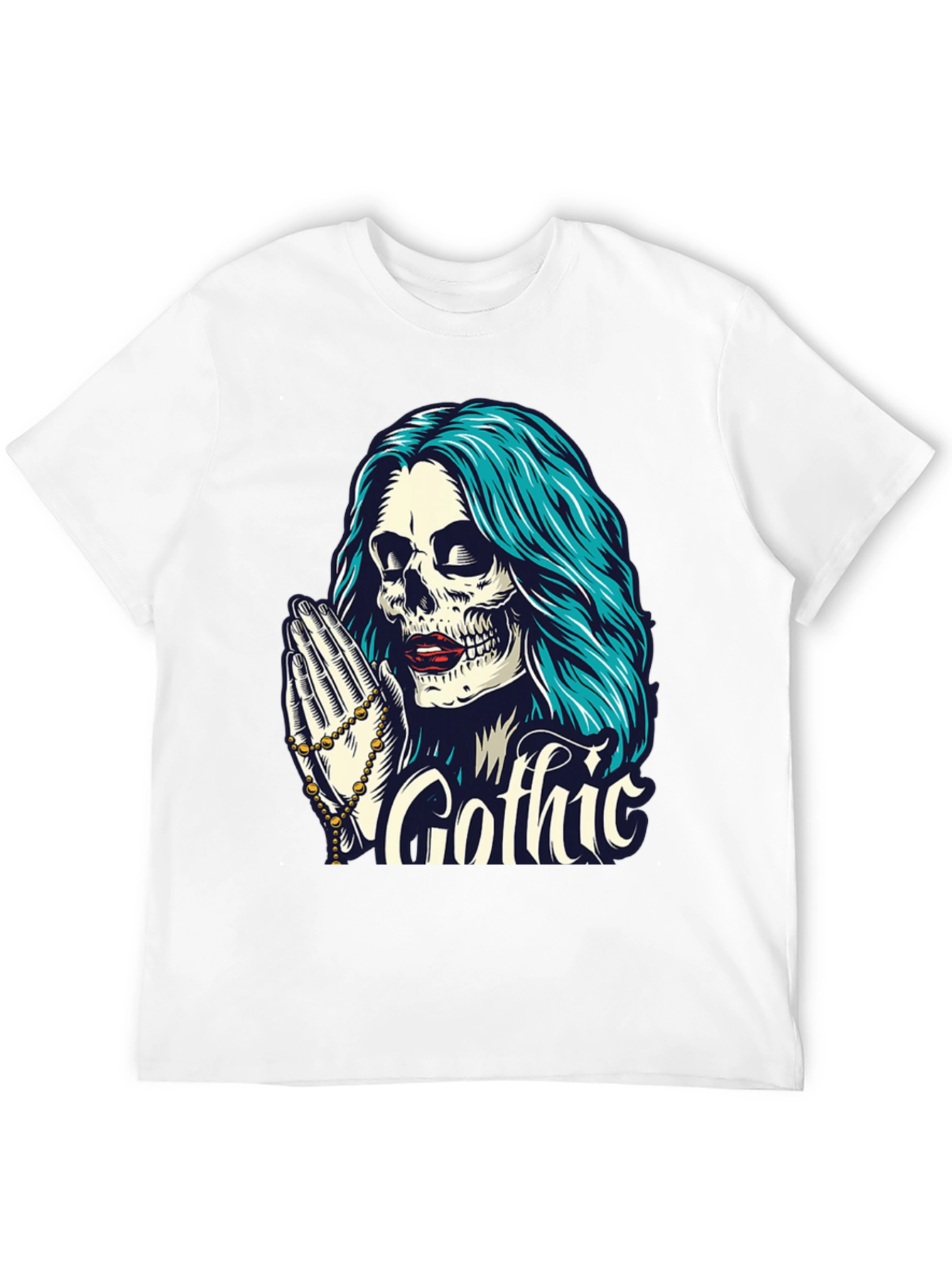 Gothic Skull T-Shirt - Praying Skeleton Tee