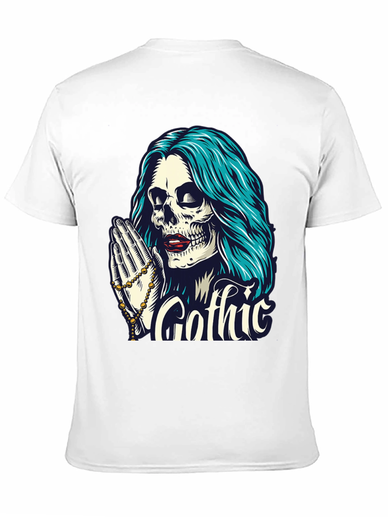 Gothic Skull T-Shirt - Praying Skeleton Tee