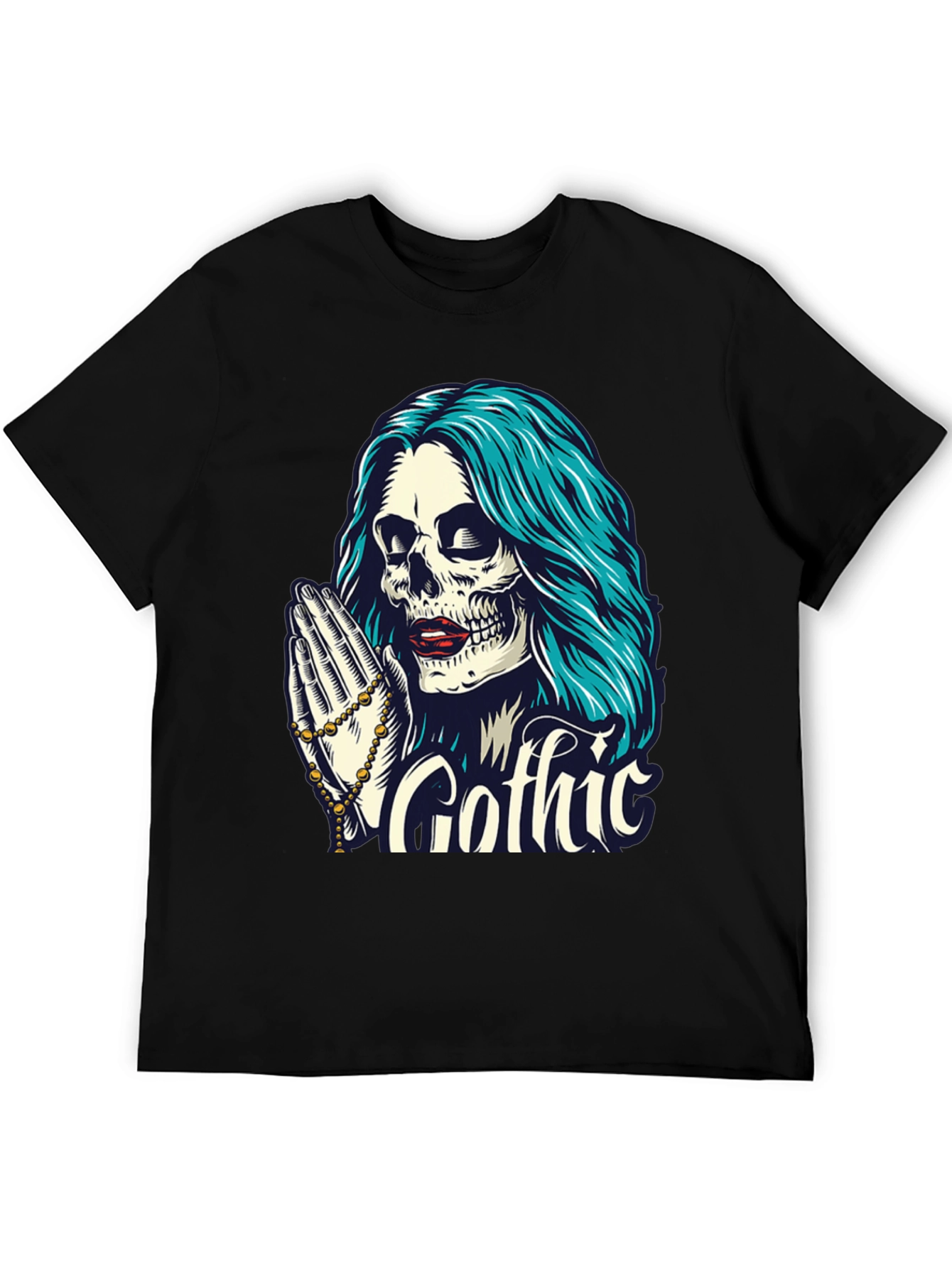 Gothic Skull T-Shirt - Praying Skeleton Tee