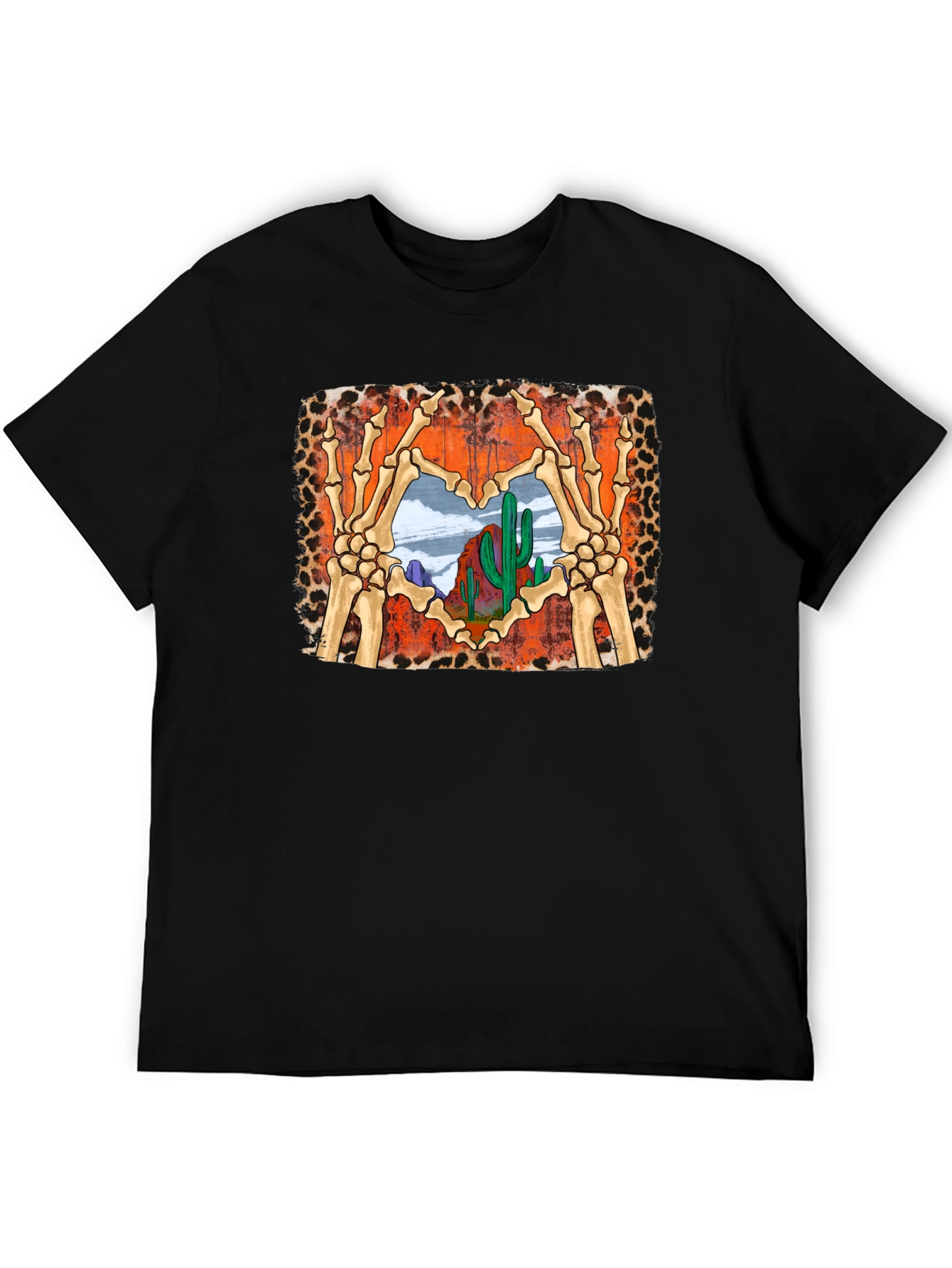 Desert Heart Skeleton Hands Graphic Tee