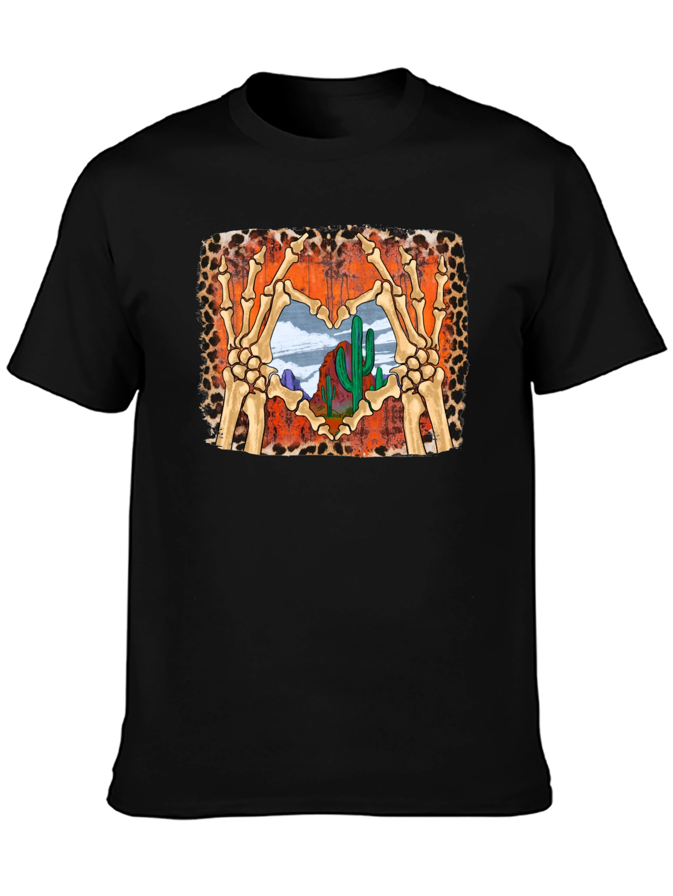 Desert Heart Skeleton Hands Graphic Tee