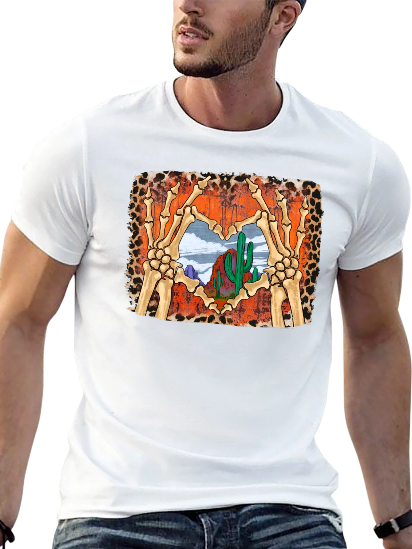 Desert Heart Skeleton Hands Graphic Tee