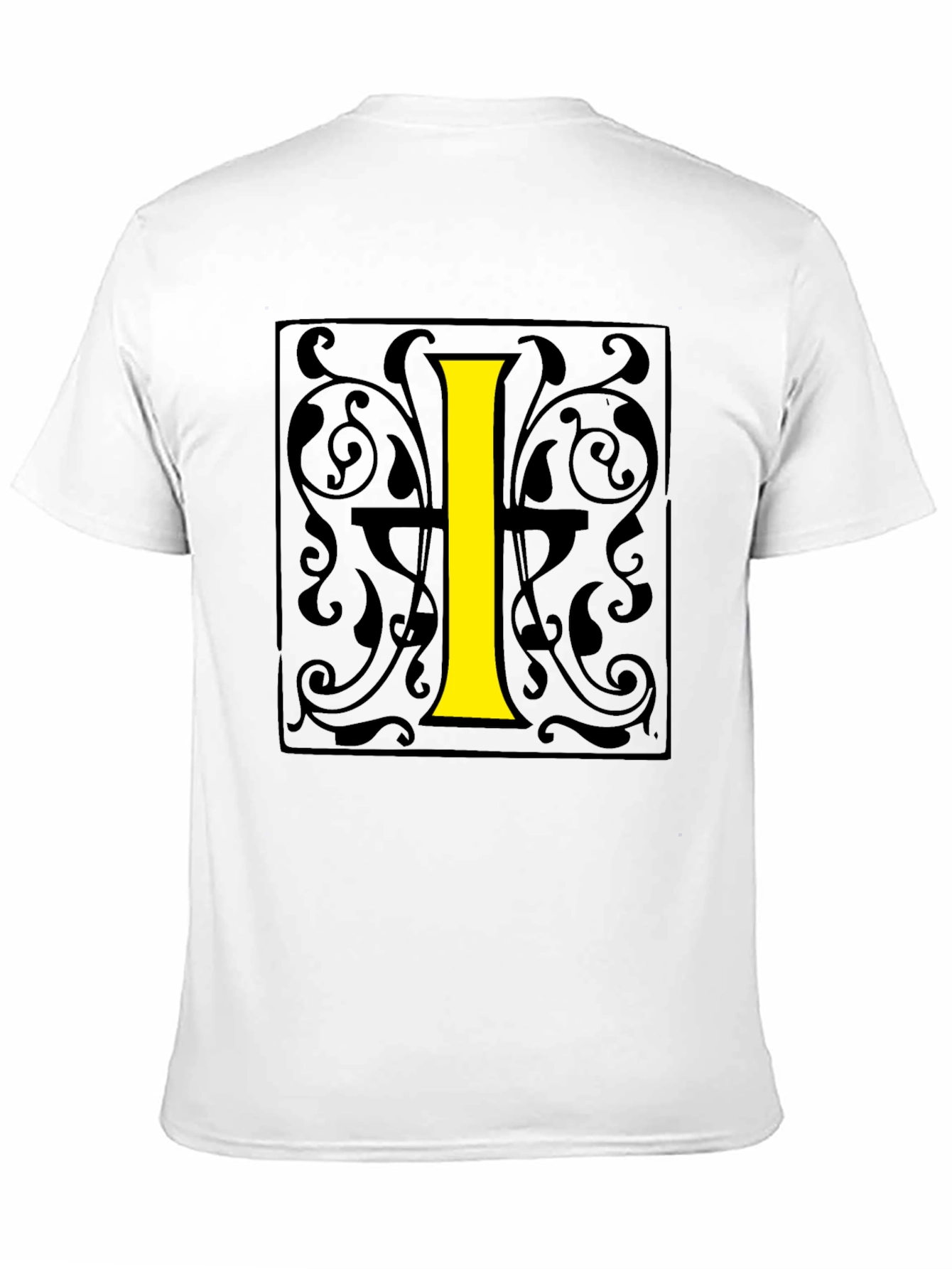 Initial I Graphic Print Black T-Shirt