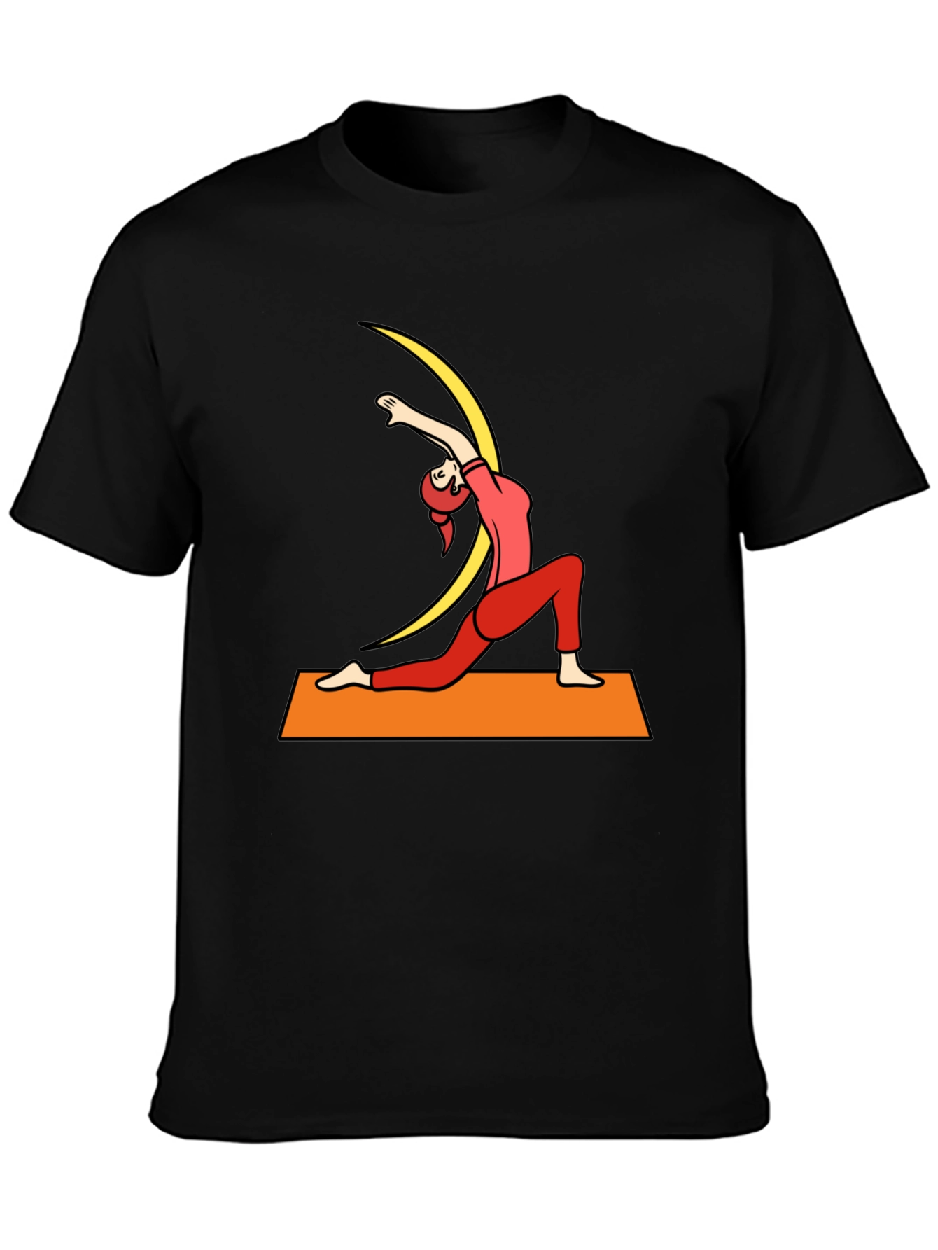 Yoga Pose Graphic Tee - Mens Black T-Shirt