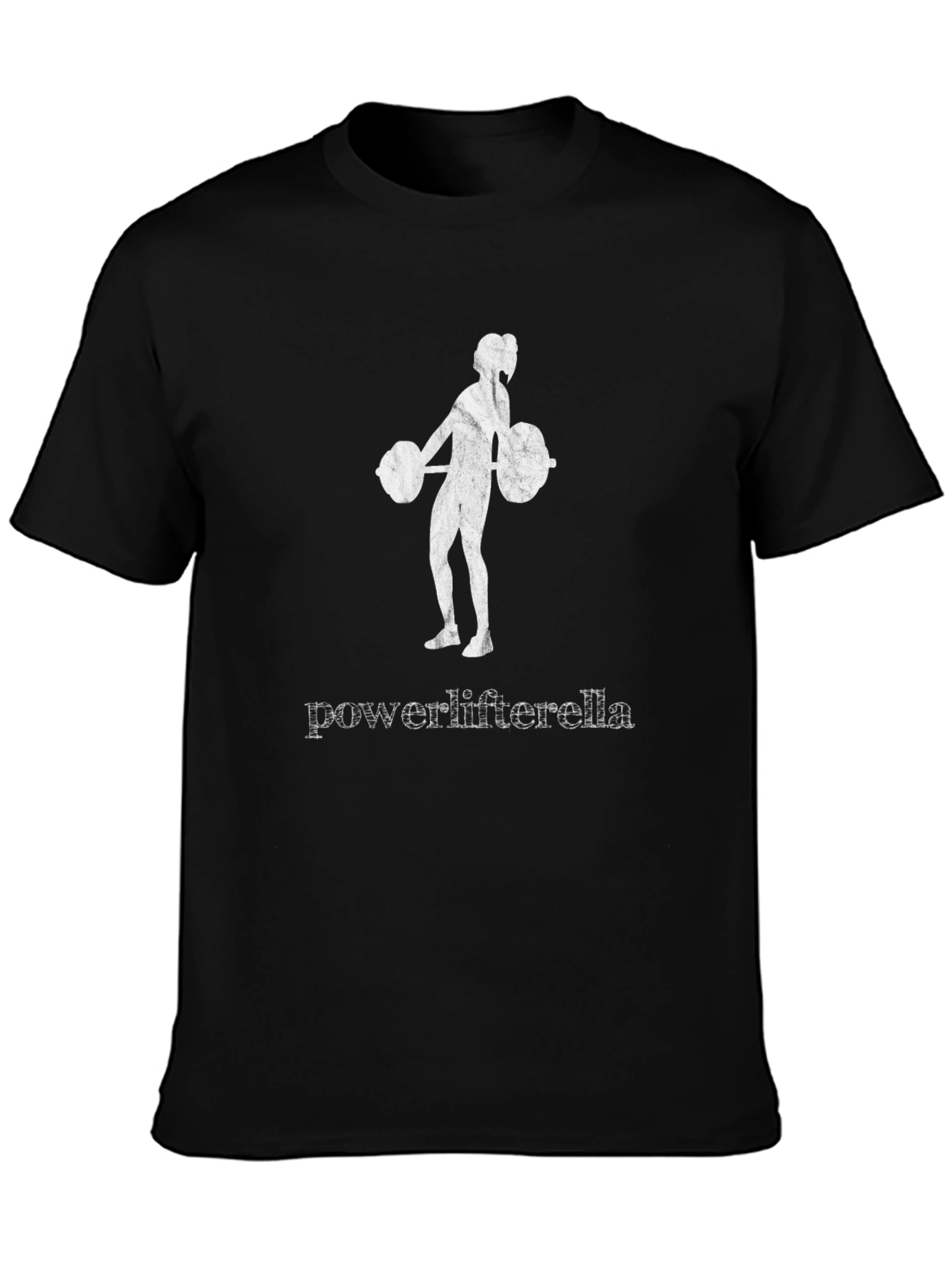 Powerlifterella Black T-Shirt - Strong Woman Design