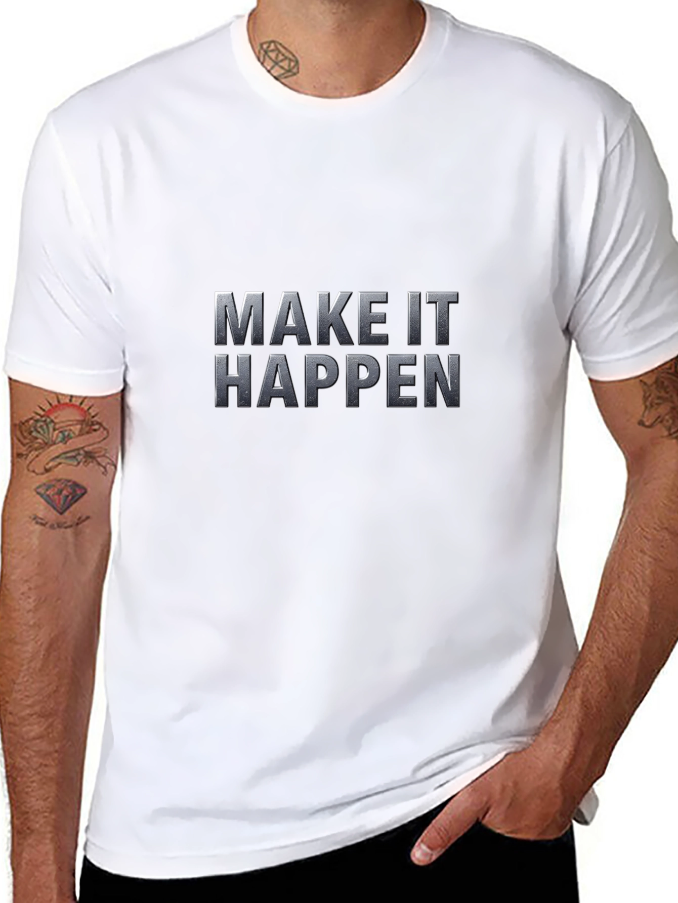 Make It Happen Graphic Tee - Stylish Black T-Shirt
