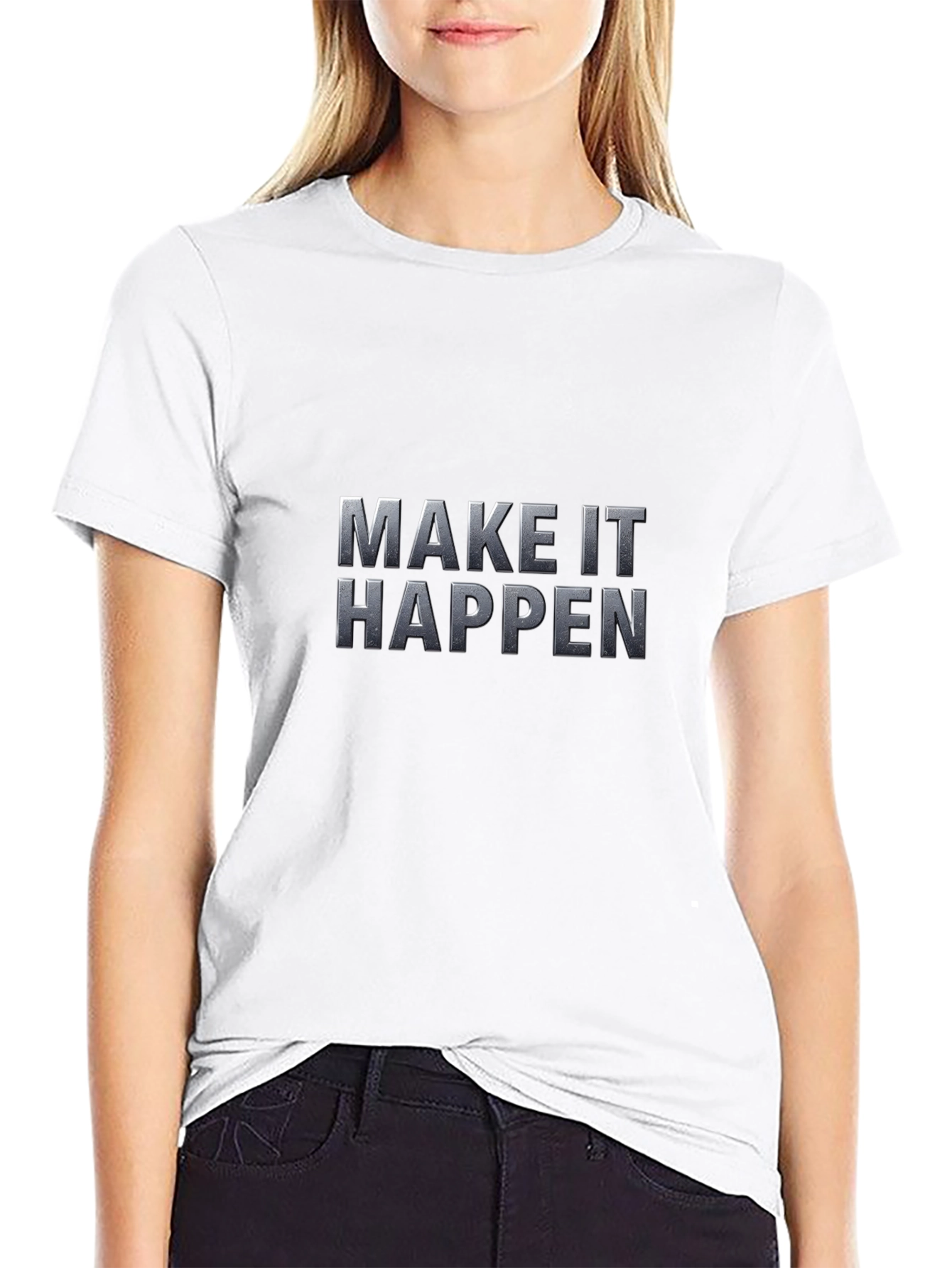 Make It Happen Graphic Tee - Stylish Black T-Shirt