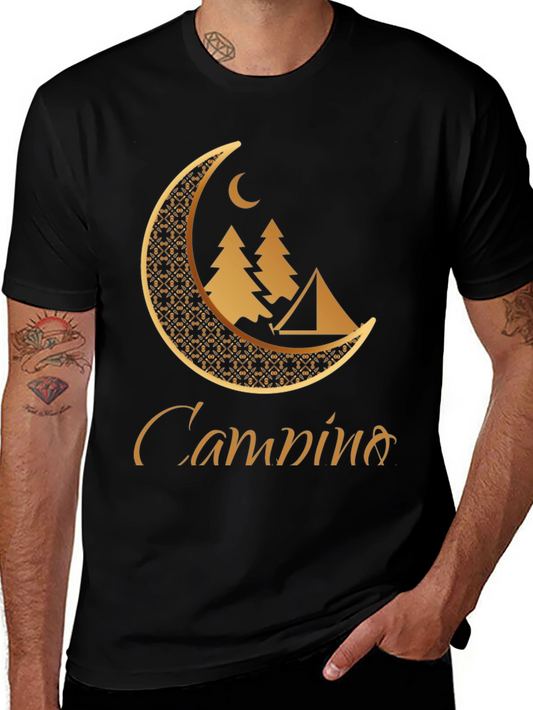 Camping Moon Graphic T-Shirt - Adventure Awaits