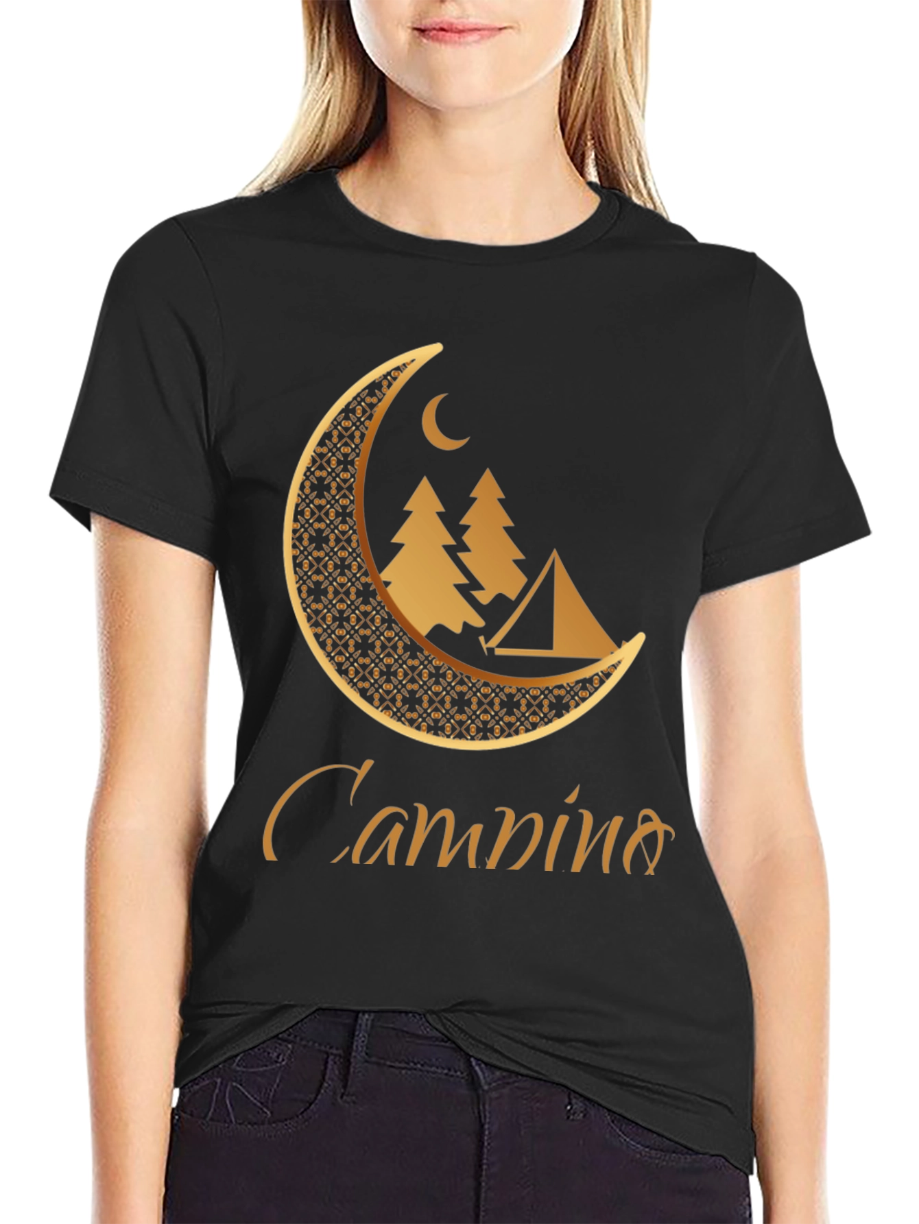 Camping Moon Graphic T-Shirt - Adventure Awaits