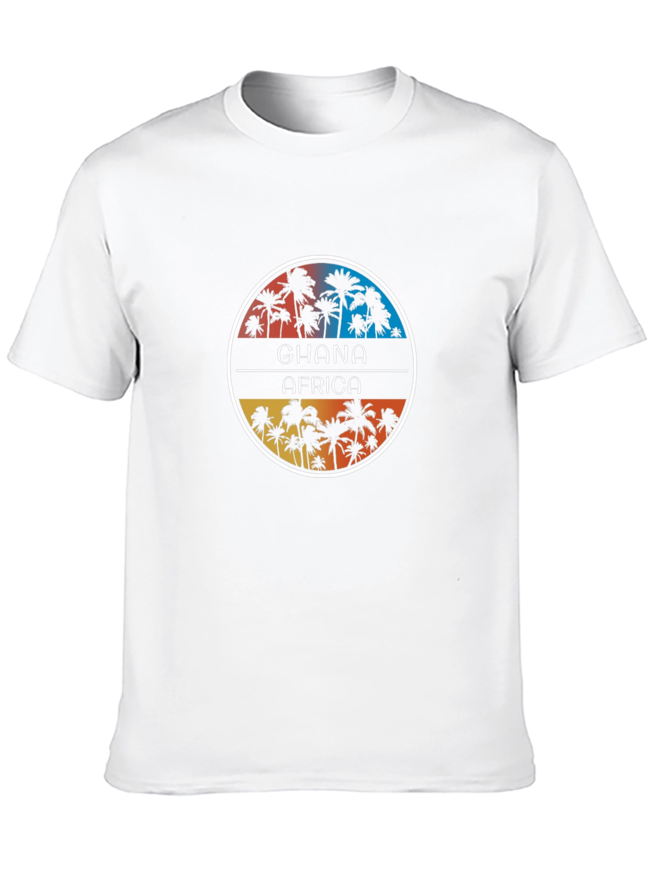 Ghana Africa Palm Tee - Tropical Graphic T-Shirt